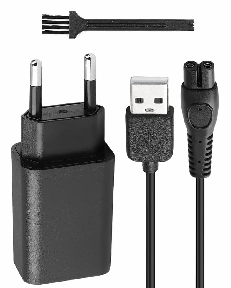 Caricabatterie 5V 1A per Rasoio Philips OneBlade QP2724 QP2734 QP2824 QP2834 QP4631 MG9530 MG7910 MG5910 S7887 S5898 PQ888 PQ889 Cavo USB 1M