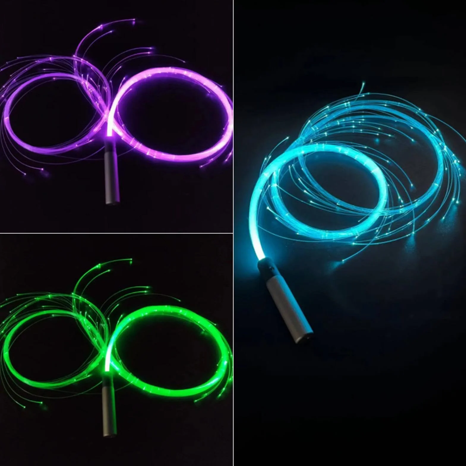 Frusta a LED in Fibra Ottica, Pixel Whip con Rotazione 360°, 1200 mAh per Rave Feste