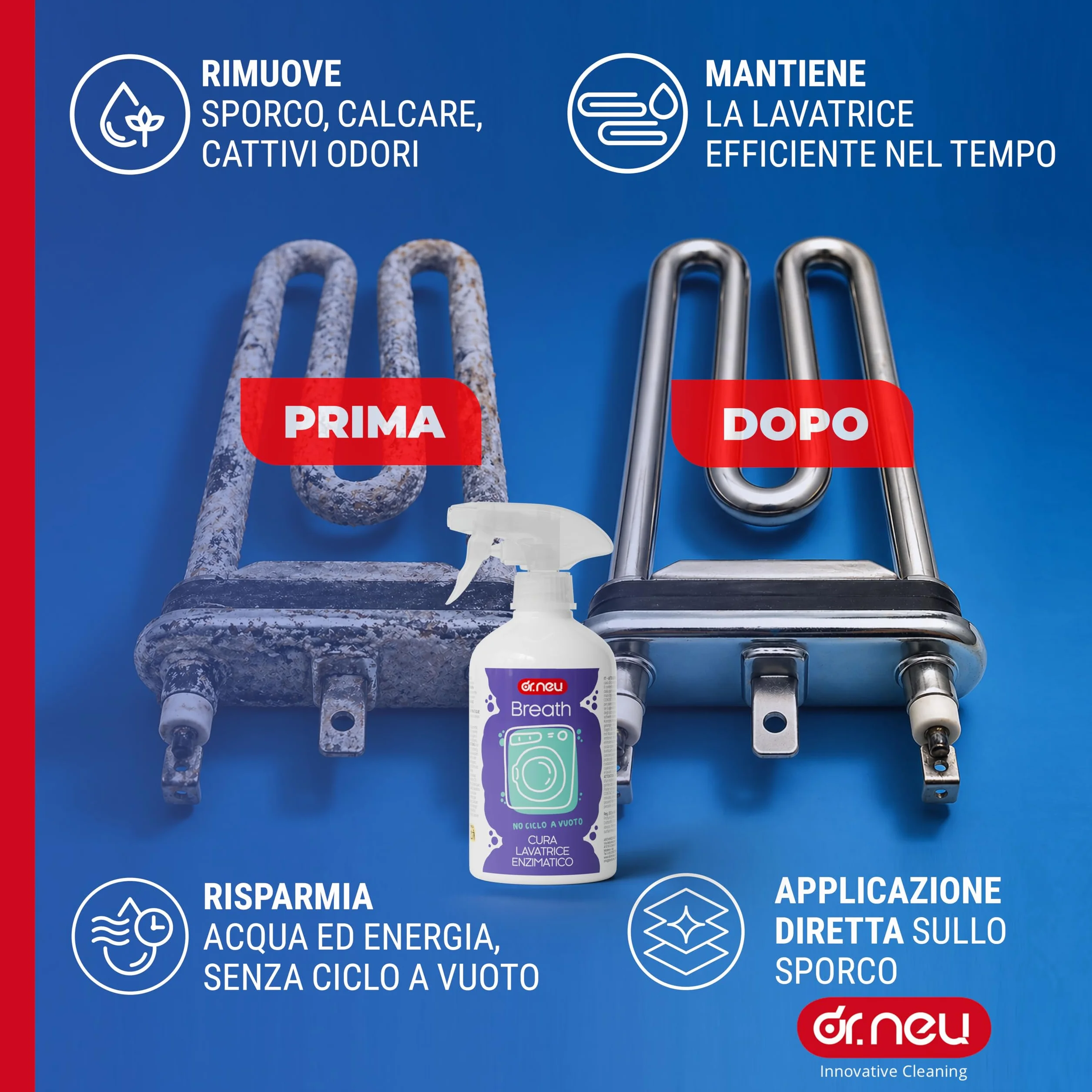 DR. NEU Cura Lavatrice Igienizzante e Anticalcare Breath Spray 500ml