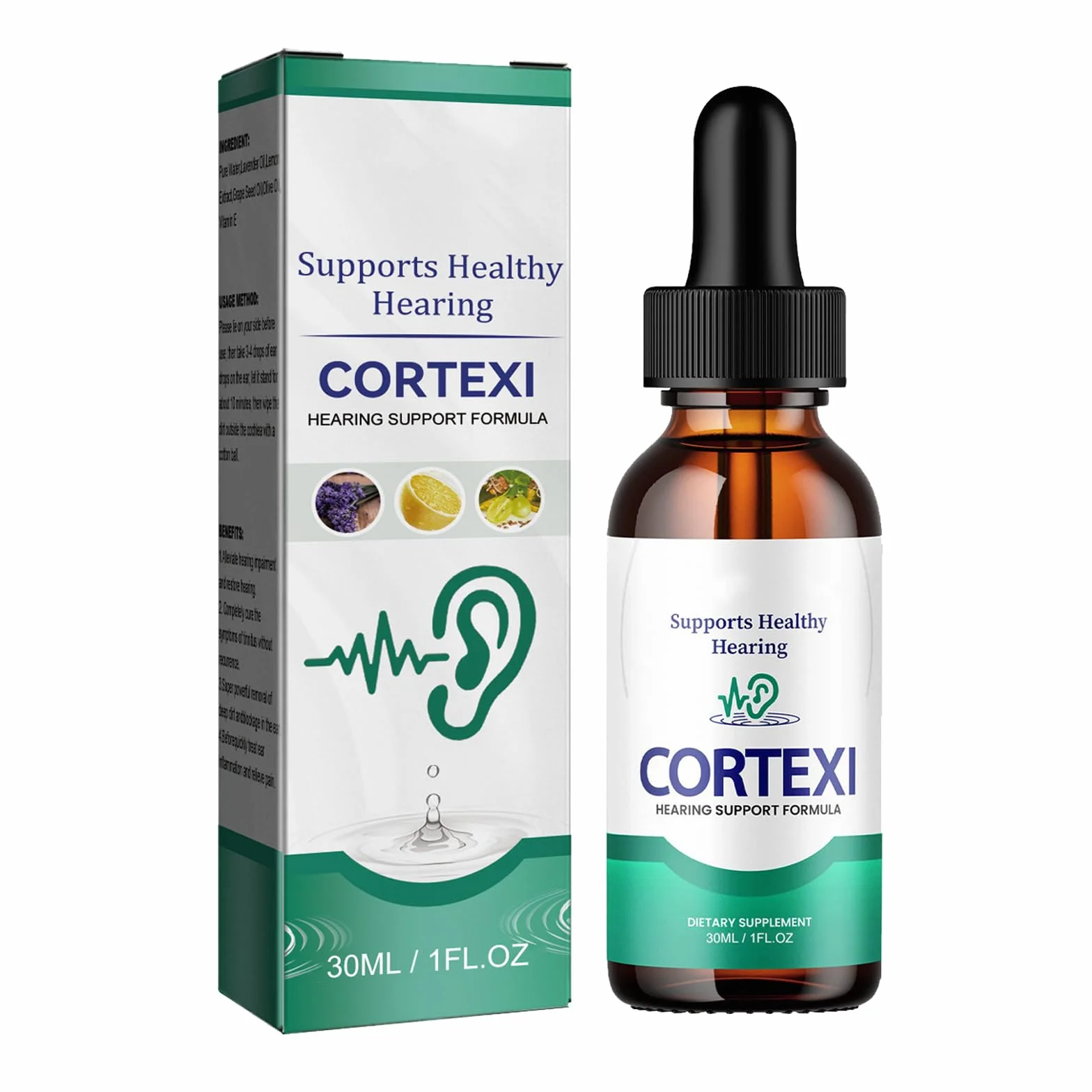 Gocce per orecchie, acufeni, allevia i dolori uditivi, allevia l'orecchio, gocce di cura per le infezioni uditive, 30 ml, 1 pz
