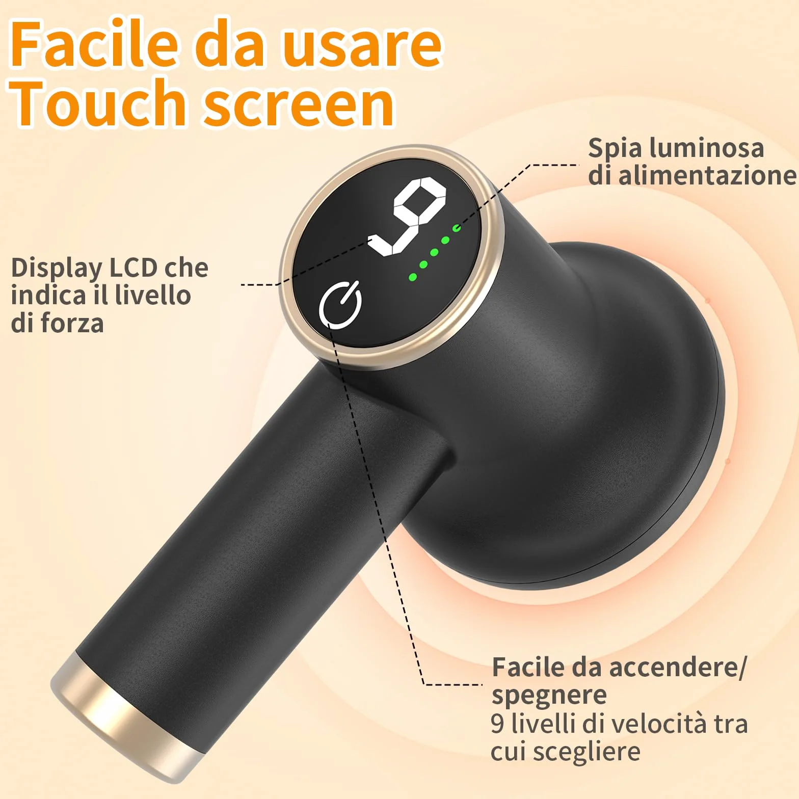 Massaggiatore Elettrico Anti-cellulite Senza Fili Nero, 9 Velocità e 8 Testine, Apparecchio Snellente Avanzato per Corpo e Braccia