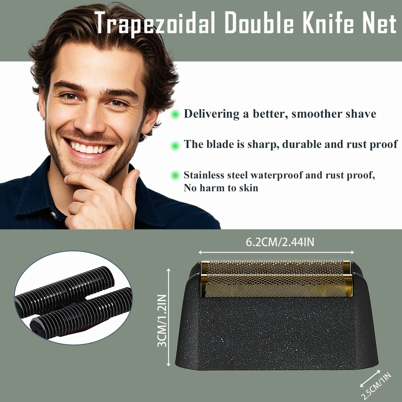 Wahl Shaver Foil 7031-100 7043-100 Super Close Shaving 2 lame di ricambio e barra di taglio professionali