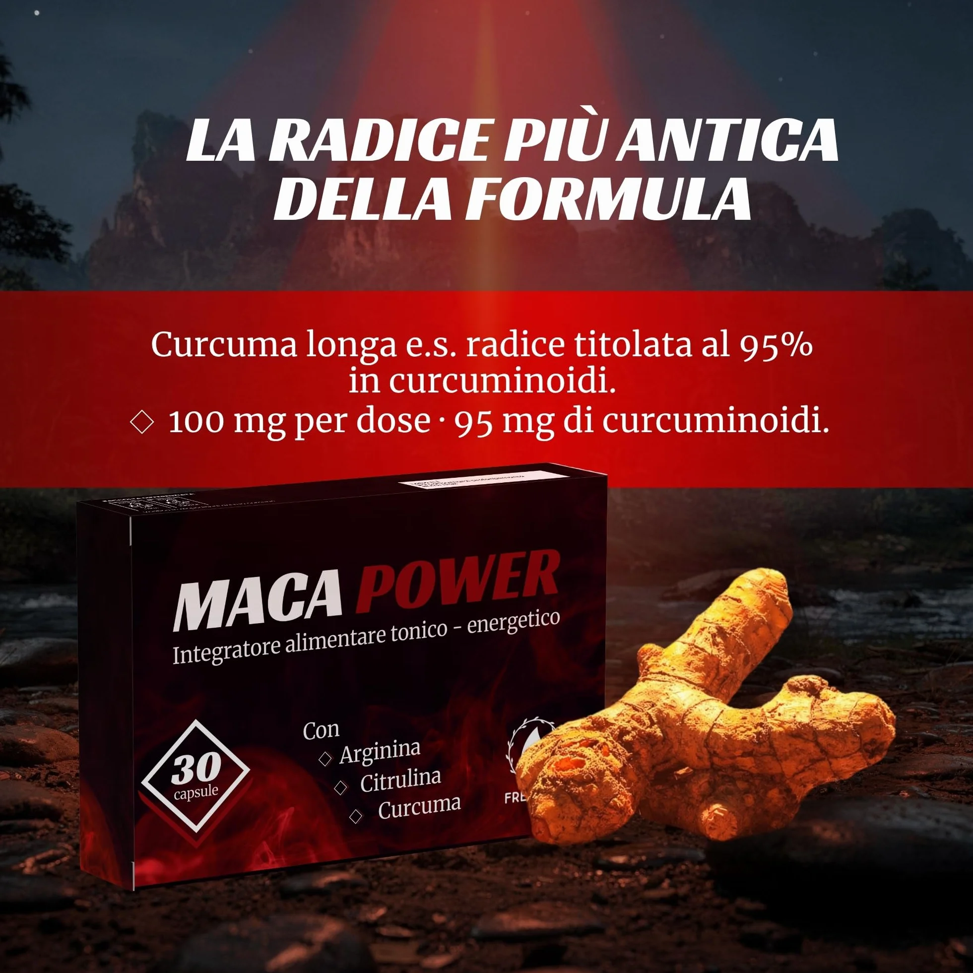 Integratori Sessuali per Uomo 30 Capsule - Complex Originale con Maca Peruviana, L Arginina, L Citrullina e Curcuma