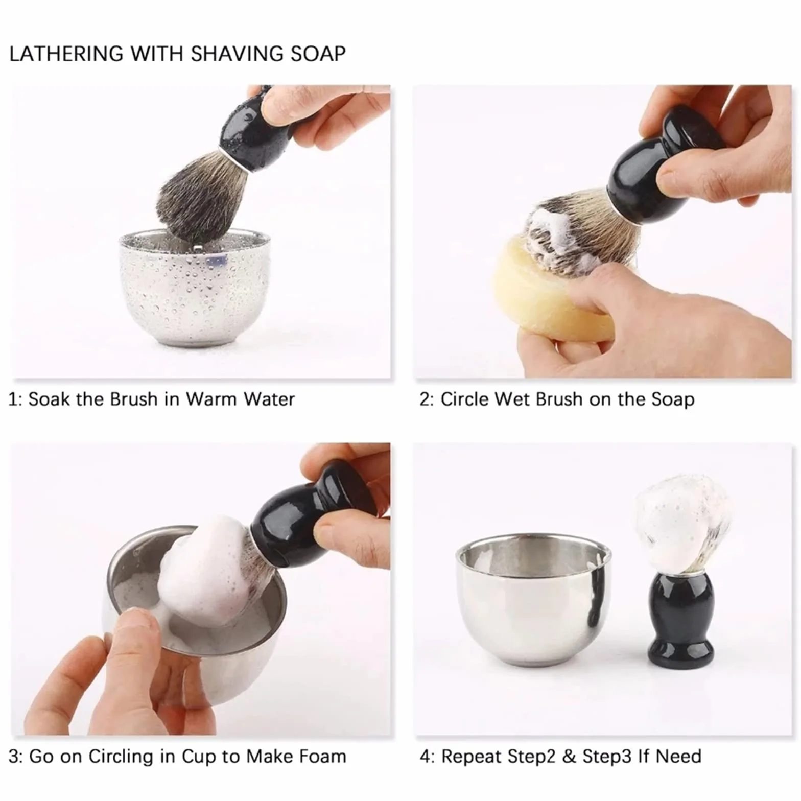 Pennello da Barba in Tasso,Pennello da Barba Professionale in pelo con vere setole di tasso per Sapone Schiuma Crema da Barba,Pennello da Barba per uomo Barbiere Parrucchiere/Salone