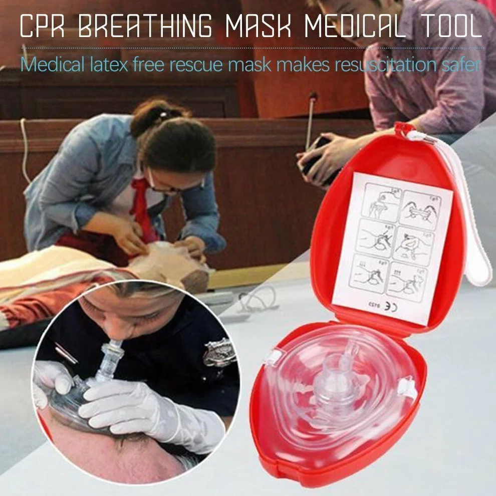 Maschera di salvataggio CPR tascabile con valvola unidirezionale per adulti e bambini