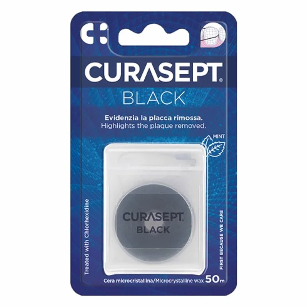 Curasept Floss Classico Cerato Nero Sezione Piatta 50m