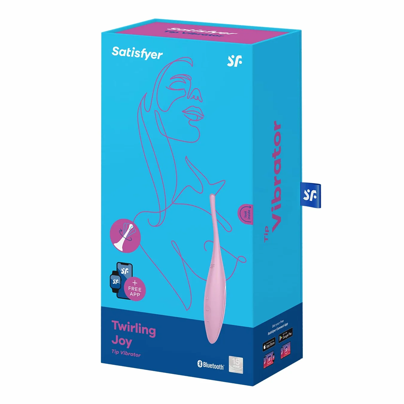 Satisfyer Twirling Joy App Vibrator | Vibratore con controllo tramite App e impermeabile (IPX7) | Silicone delicato sulla Pelle | Punta di Stimolazione con Motore elettrico | Sex Toys per Donne