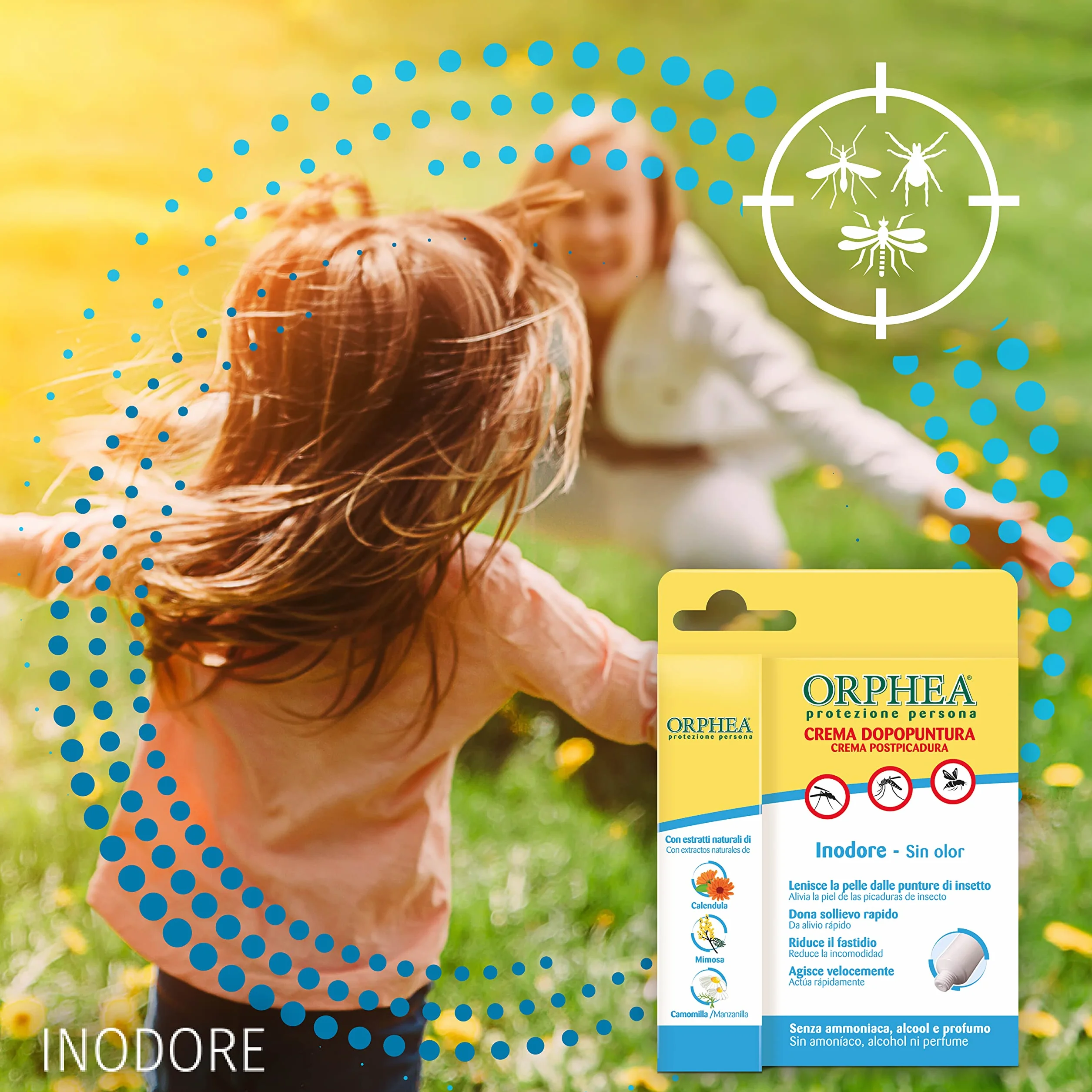 Orphea, Crema Dopopuntura Inodore, Sollievo Immediato Dalle Punture di Insetti, Formula Inodore, Con Estratti Naturali, 50 ml