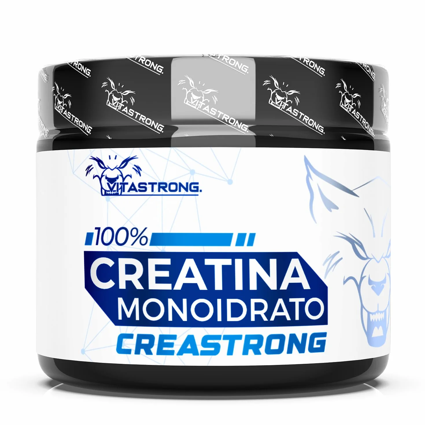 Creatina Monoidrata 3000mg CreaStrong Vegan Pura, Creatina in Polvere Senza Additivi 250g