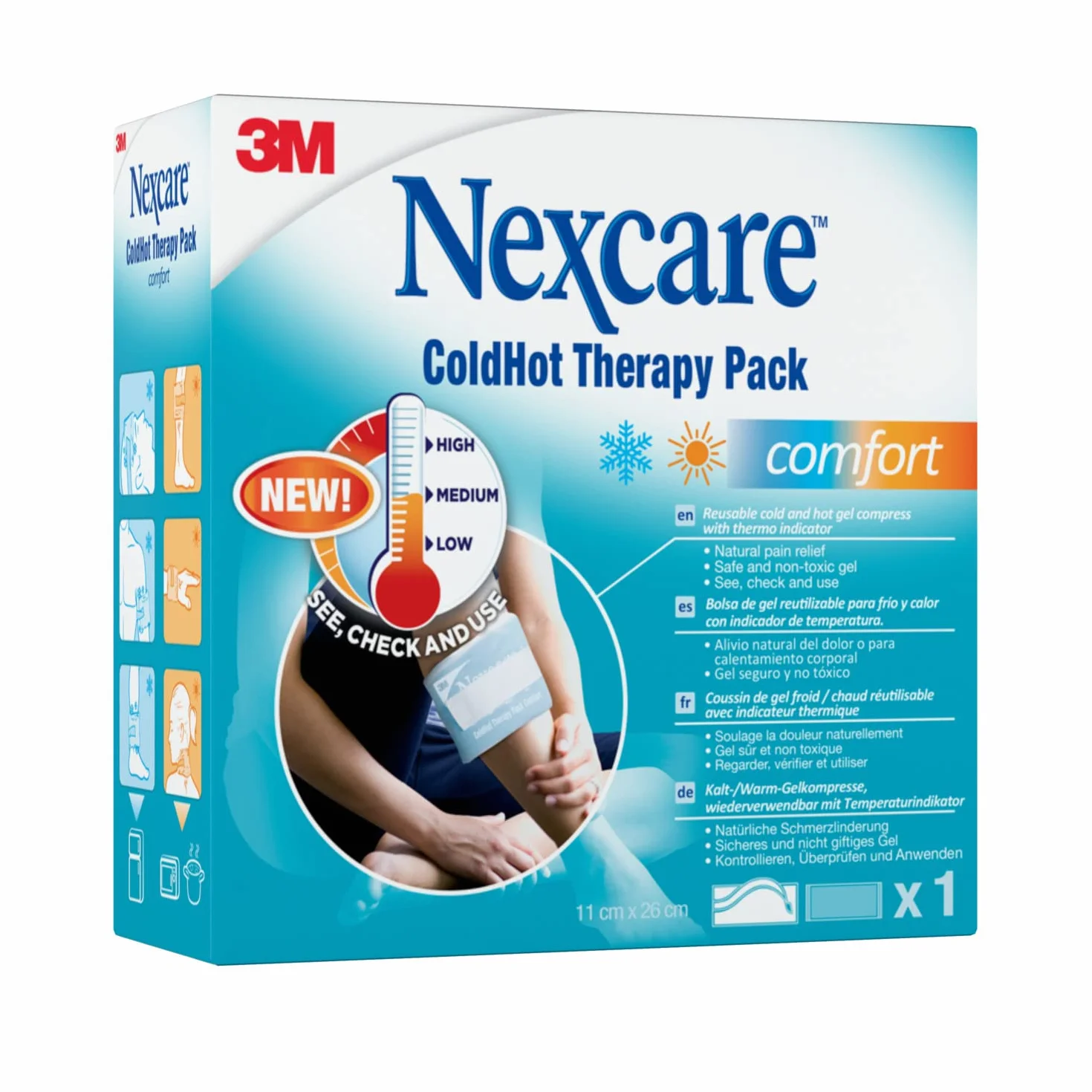 Nexcare ColdHot Borsa Ghiaccio Gel Caldo Freddo 26 x 11 cm per Dolori Muscolari