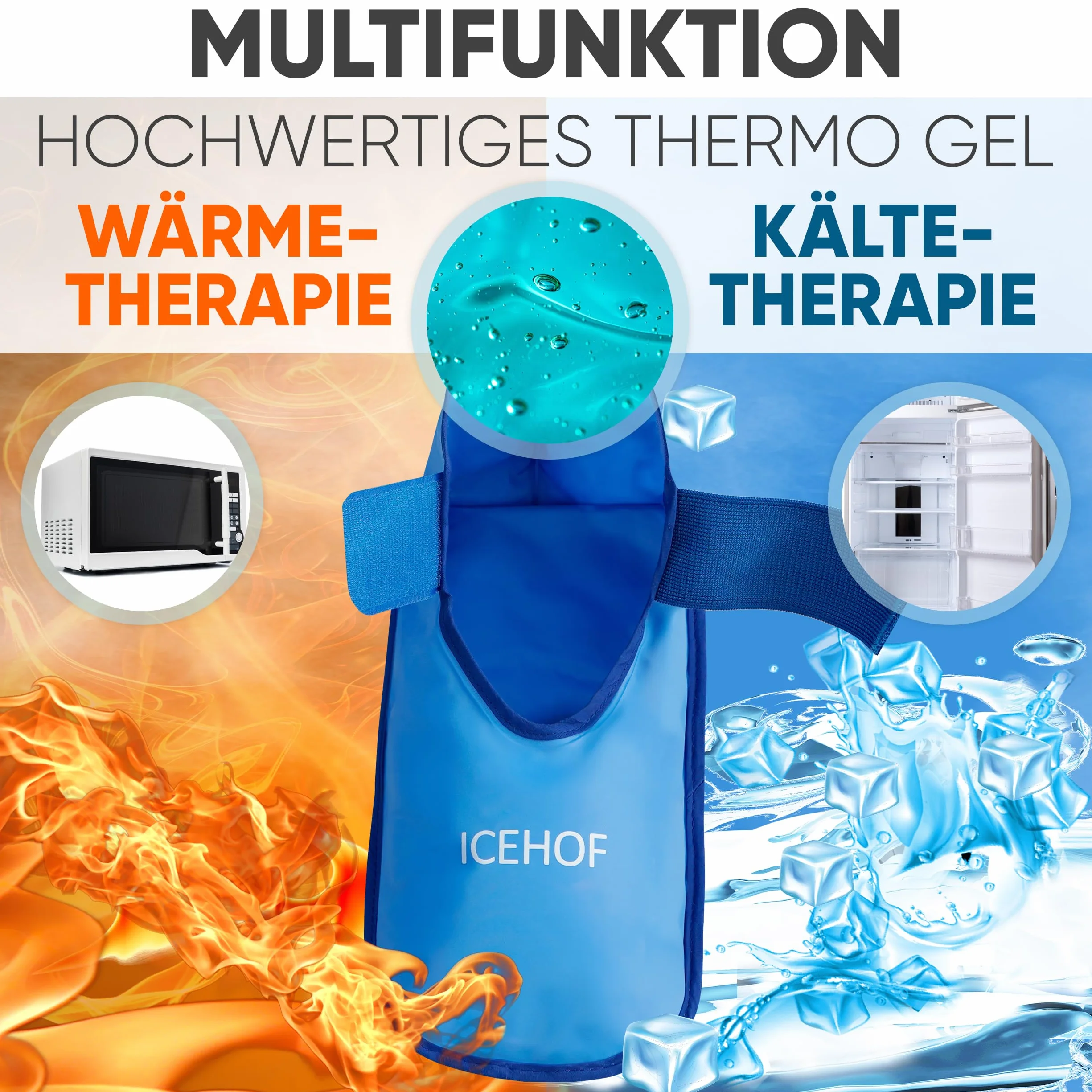 ICEHOF Scarpe refrigeranti + stivali – Tessuto delicato – Calze refrigeranti con gel terapia fredda per piedi piedi piedi per terapia chemioterapia reumatica – Taglia unica unisex