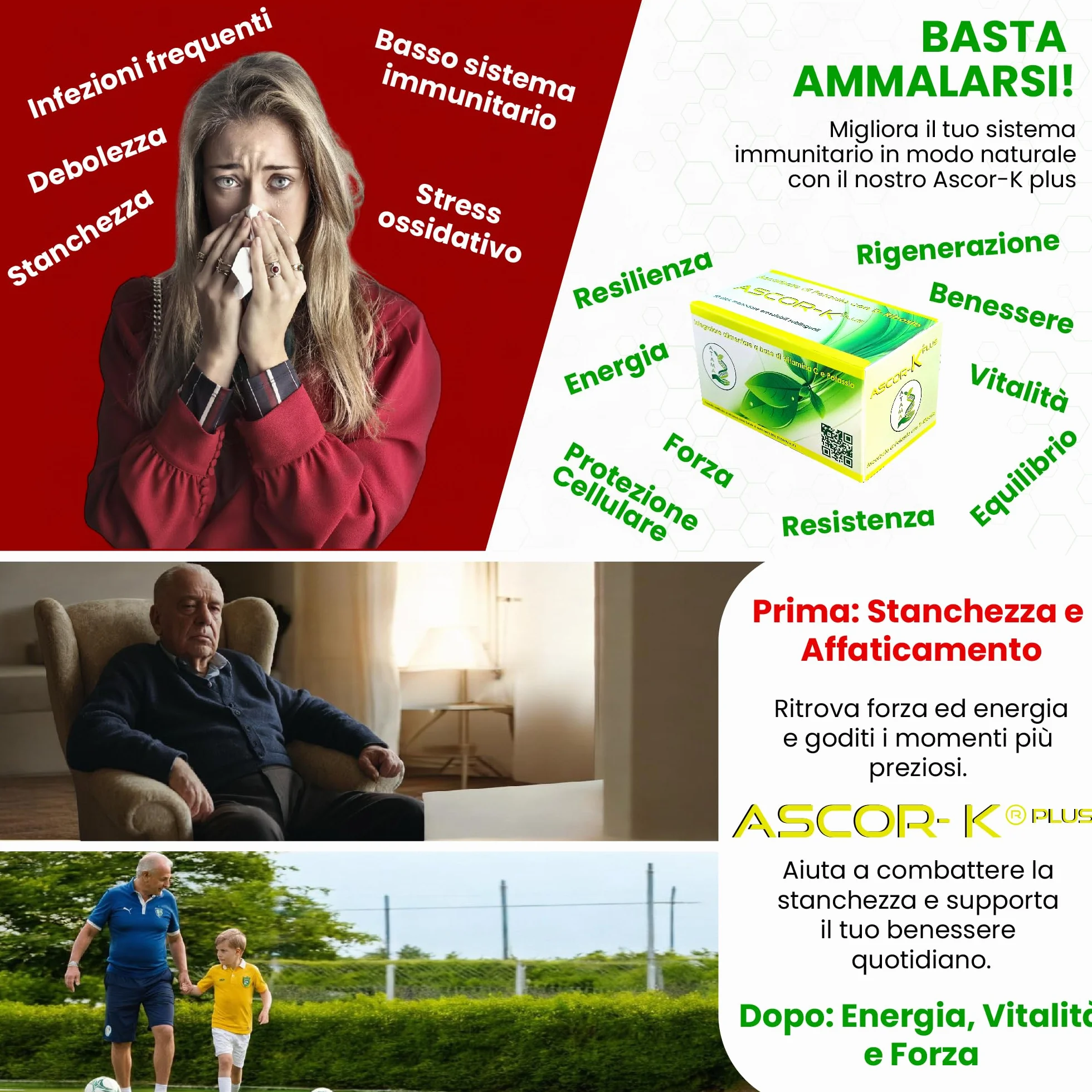Ascorbato di Potassio con D-Ribosio – Ascorbato di Potassio Potenziato - Ascor-Kplus | Rafforza il Sistema Immunitario | Integratore Energia Naturale | Nuova Formulazione - 90 Stick Sublinguali