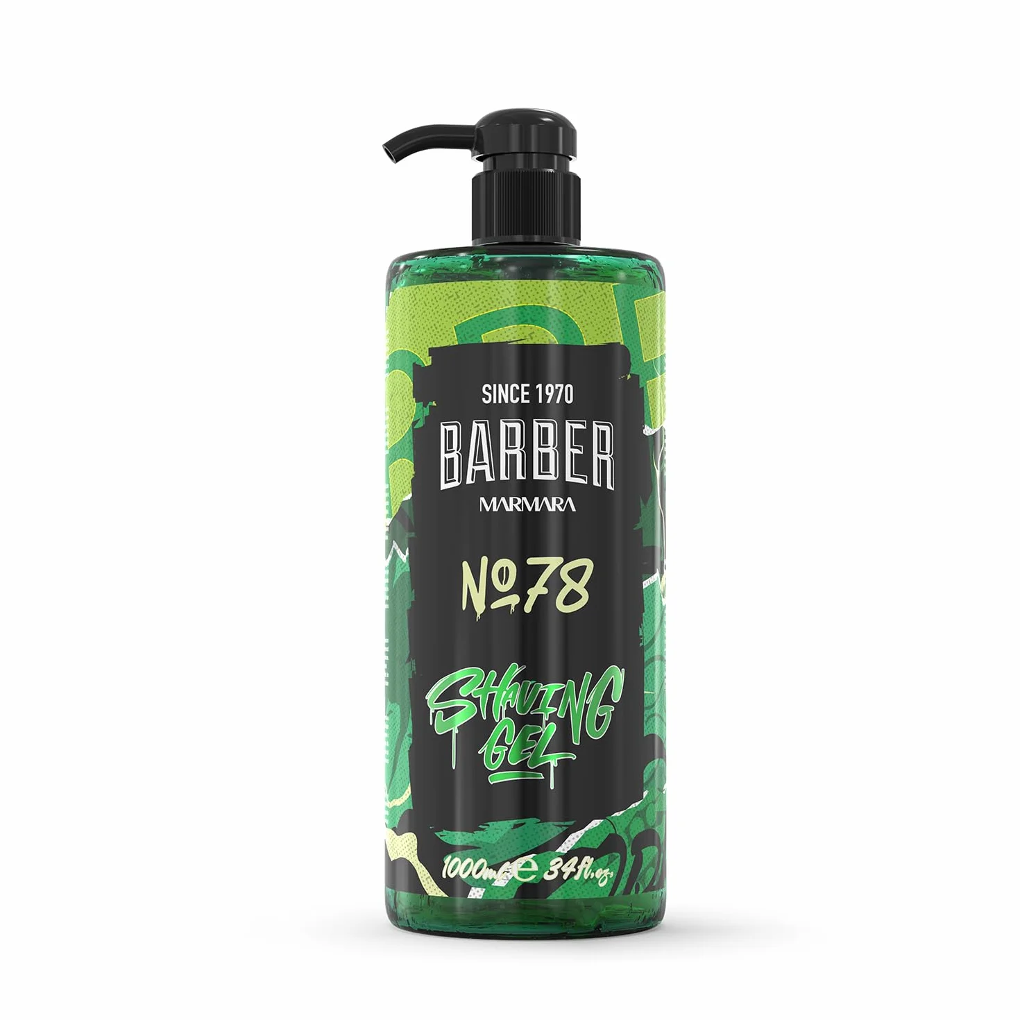 barber marmara Gel da barba da uomo n. 78 - Gel da barba trasparente da 1000 ml - Shaving Gel Men - rasatura precisa dei contorni della barba - non schiuma,raffredda la pelle