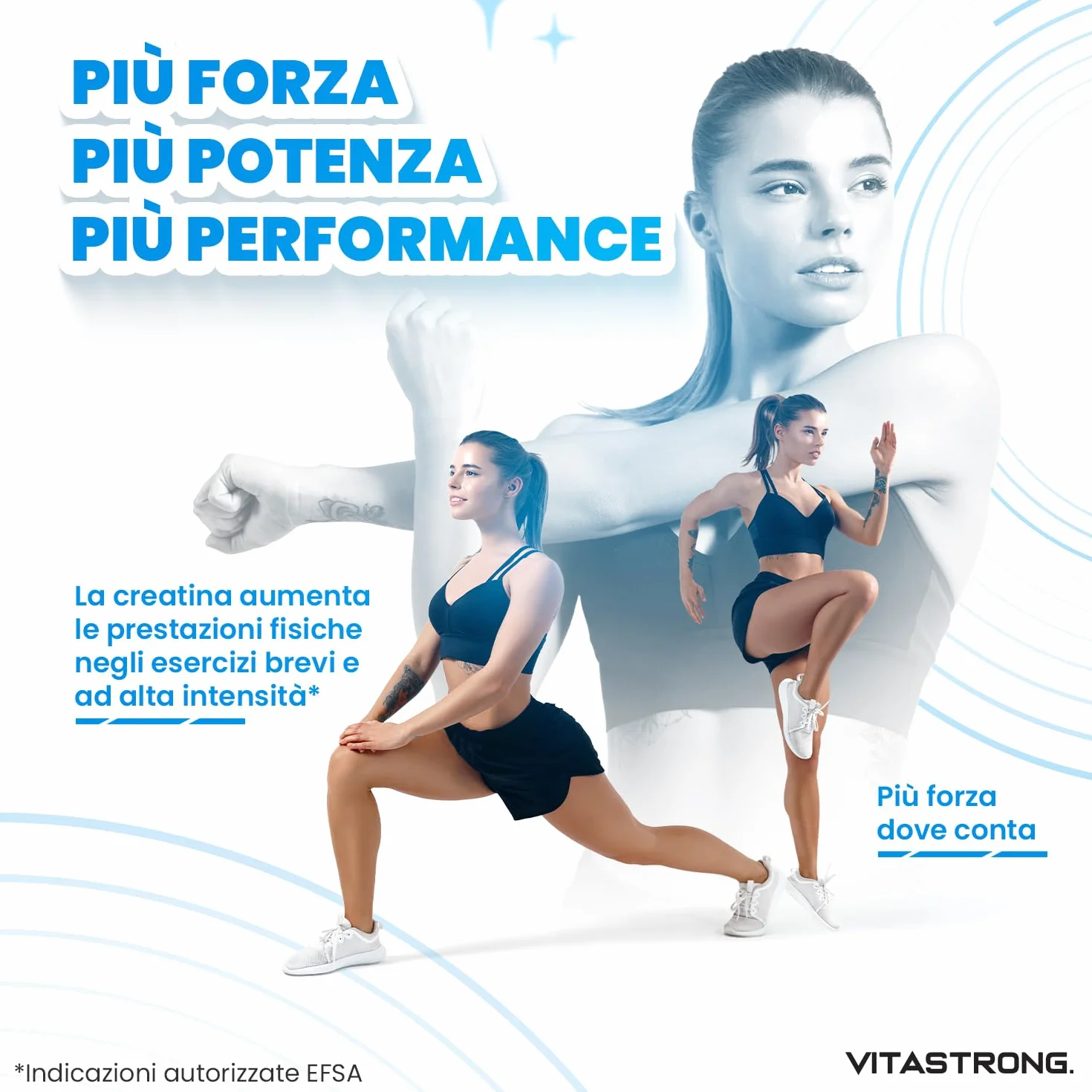 Creatina Monoidrata 3000mg CreaStrong Vegan Pura, Creatina in Polvere Senza Additivi 250g