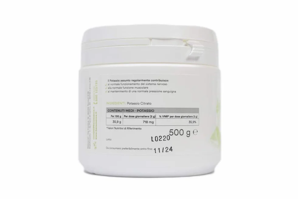 Benessence - Potassio Citrato in Polvere solubile - 500 g - 250 Giorni di Integrazione