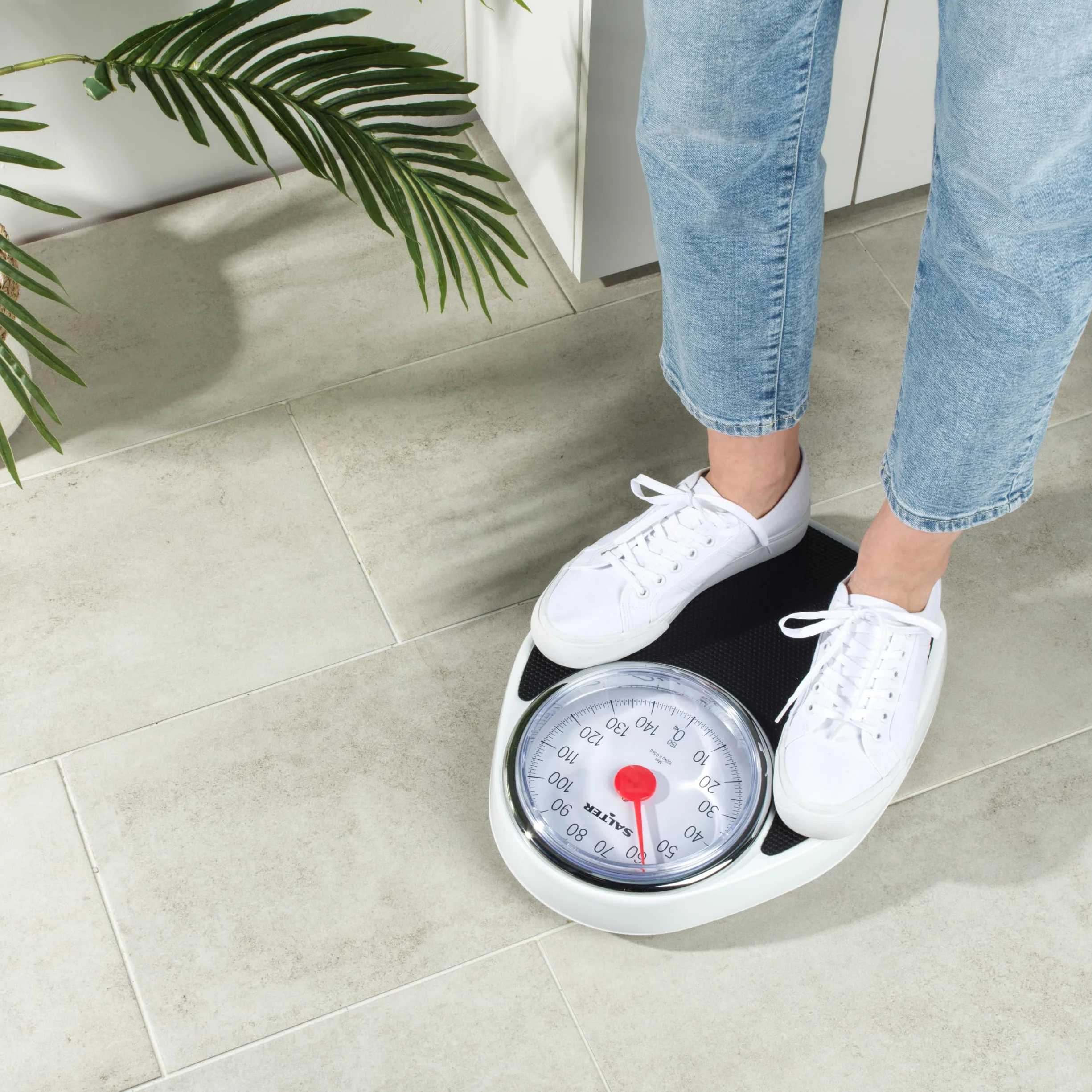 Salter 195 WHKR Bilancia meccanica da bagno Doctor Style 150 kg ampia pedana 180 mm finitura in gomma