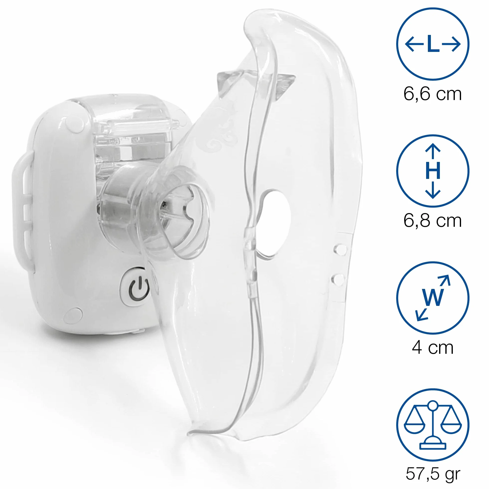 FARMAMED Aerosol Nebulizzatore Indossabile Tecnologia Mesh Silenzioso Portatile per bambini e adulti con boccaglio e maschere, Batteria ricaricabile con cavo USB, custodia inclusa