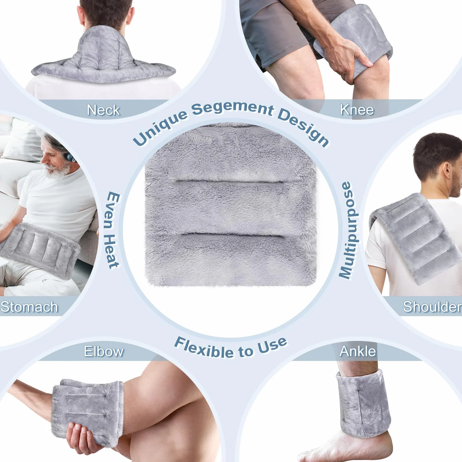 SuzziPad Cuscinetto riscaldante adatto al microonde per alleviare il dolore, 20,3 x 43,2 cm, cuscinetto termico per microonde per dolore al collo, spalle, schiena, articolazioni e muscoli sollievo dal