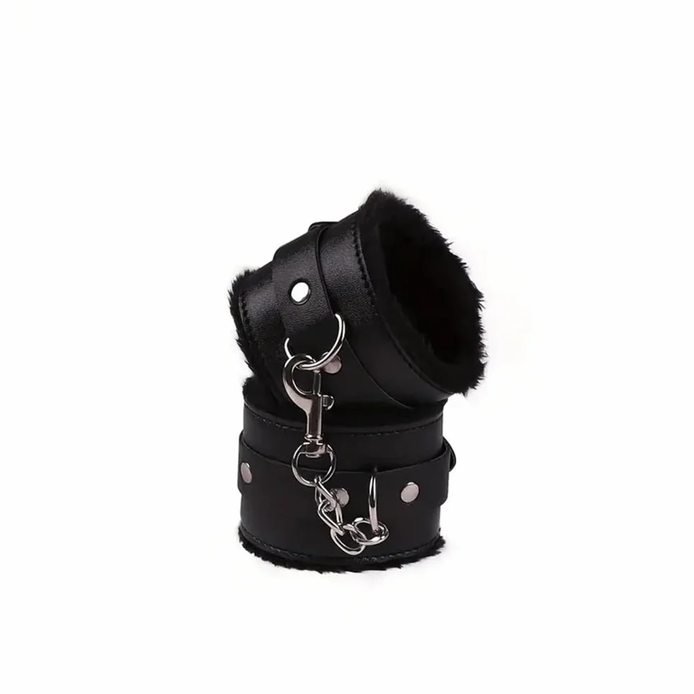 Maschera per gli occhi in peluche con piume e pelle artificiale, accessori per giochi di coppia