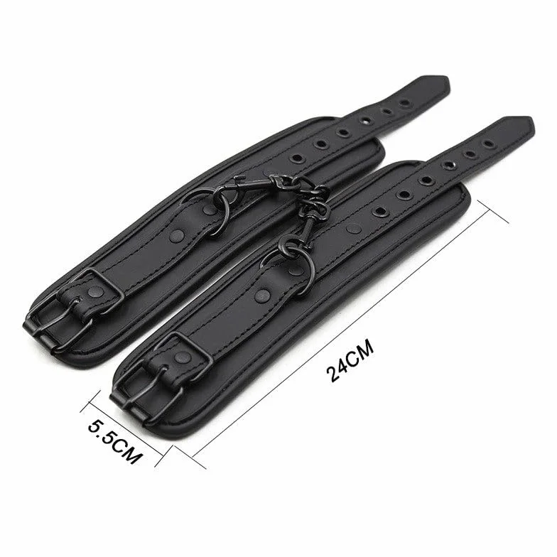 BONDAGERIE® Manette All Black Morbide, con catenina, colore Nero