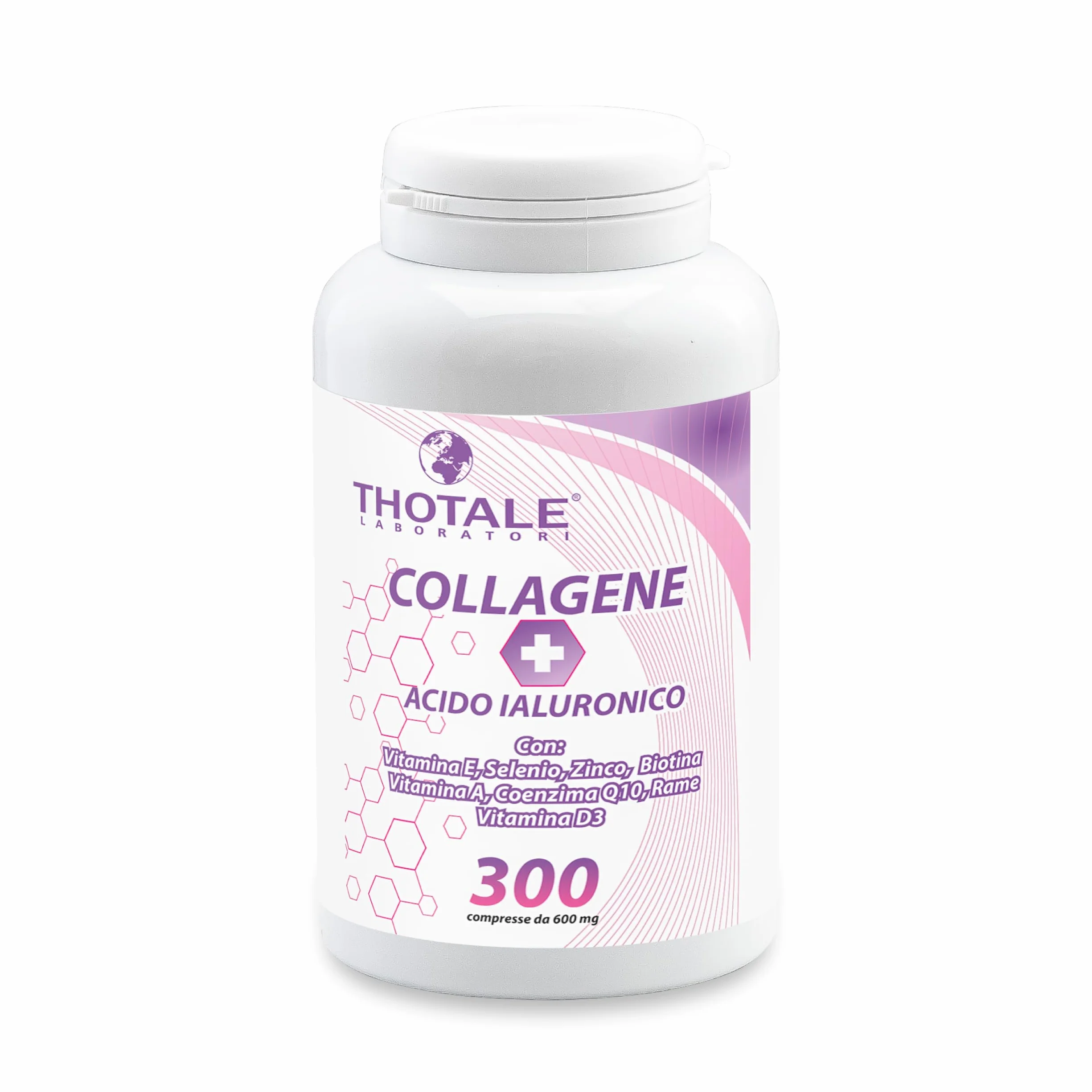 Collagene Idrolizzato 2000mg e Acido Ialuronico 300 Compresse Integratore per Pelle Ossa Articolazioni