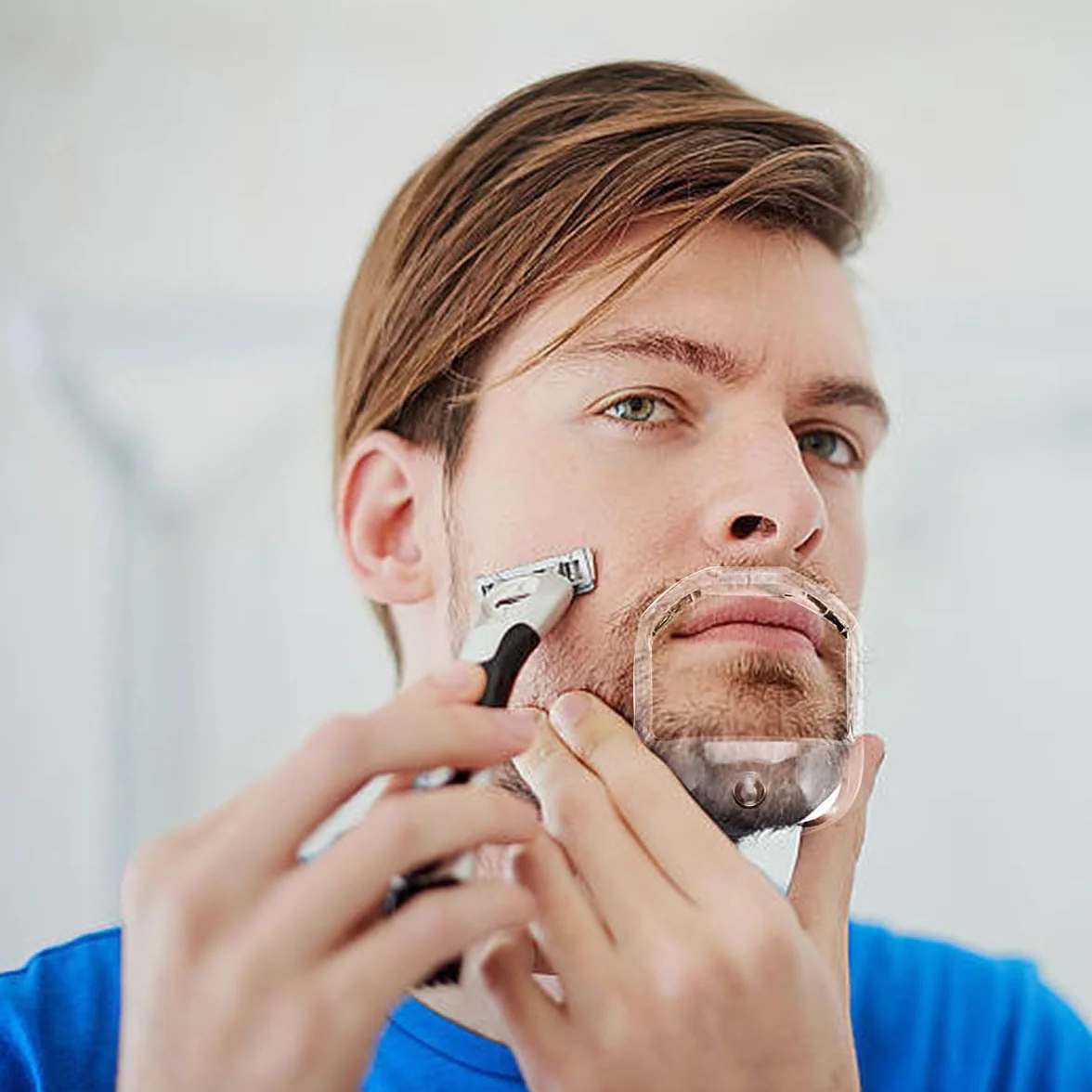 Modelli per Styling Barba Trasparenti, Pizzetto Modello da Barba, Modello per lo Styling Della Barba, Modelli da Barba da Uomo, 5 Diverse Dimensioni, per Uomo Rifinitura, Styling Barba