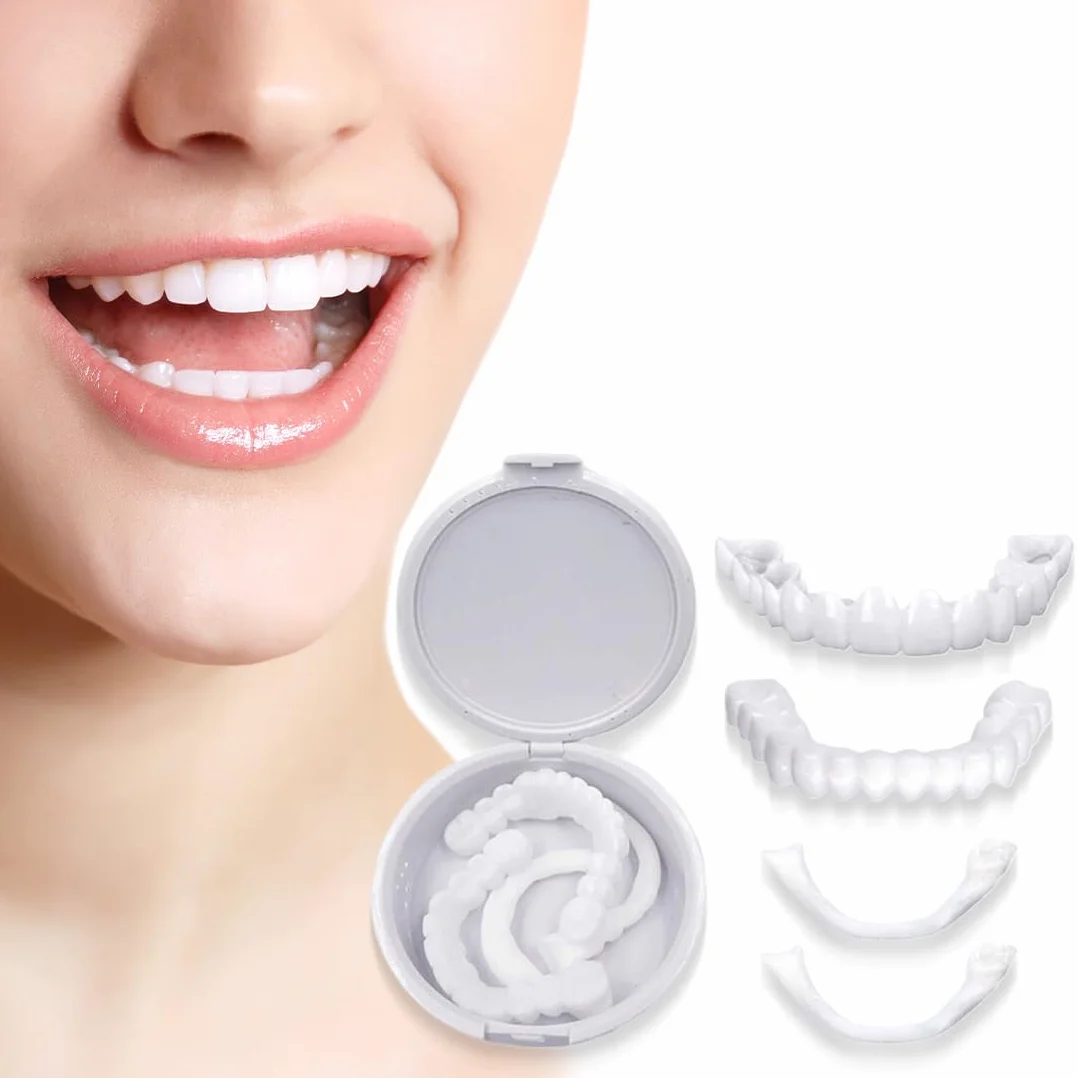 Faccette Denti Finti a Scatto Superiore e Inferiore, Protesi Dentarie Cosmetiche Temporanee