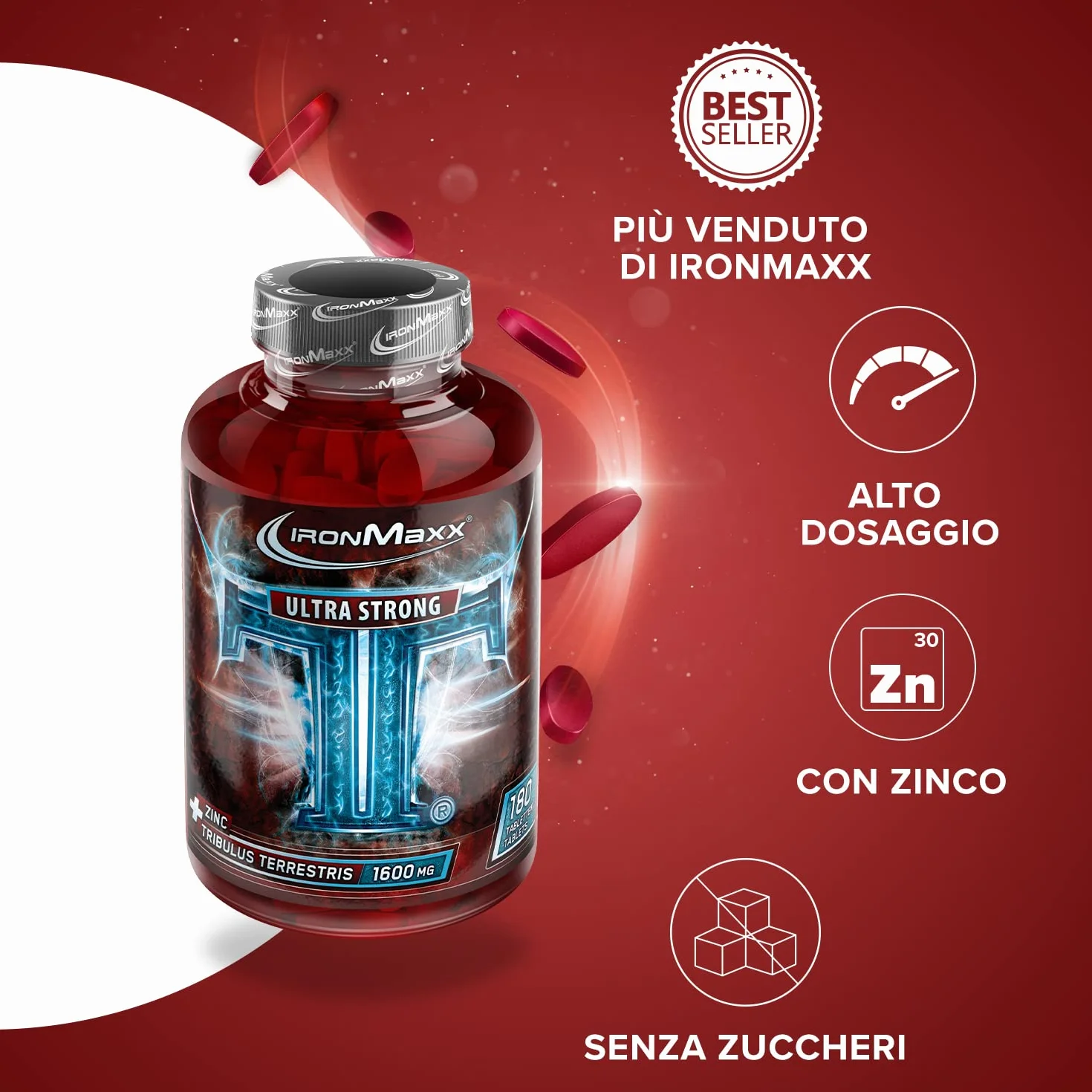 IronMaxx TT Ultra Strong Tribulus Terrestris 180 capsule 1600mg Zinco