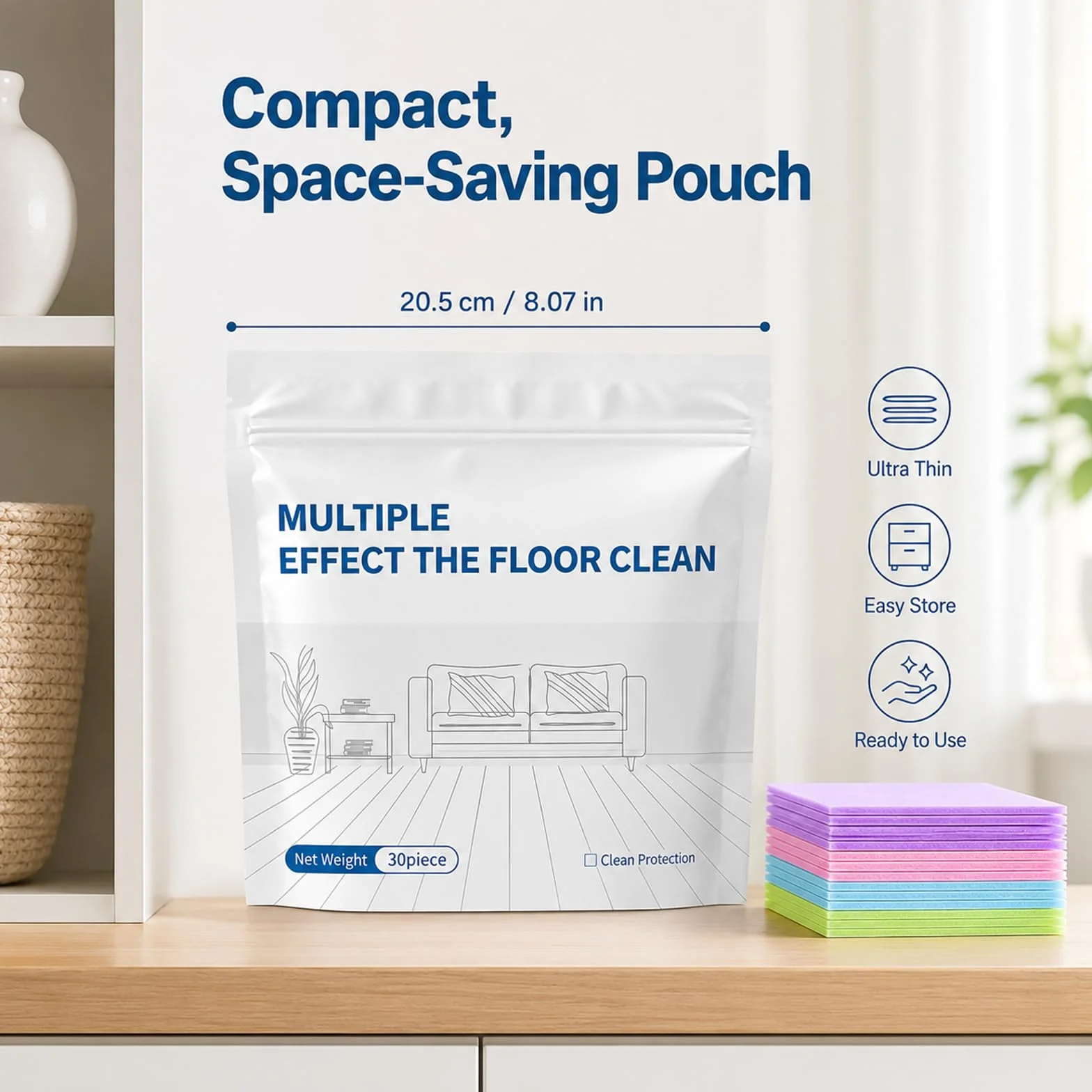 Floor Cleaner Tablets Multi-Surface No-Rinse Concentrated for Hardwood Tile 100PCS