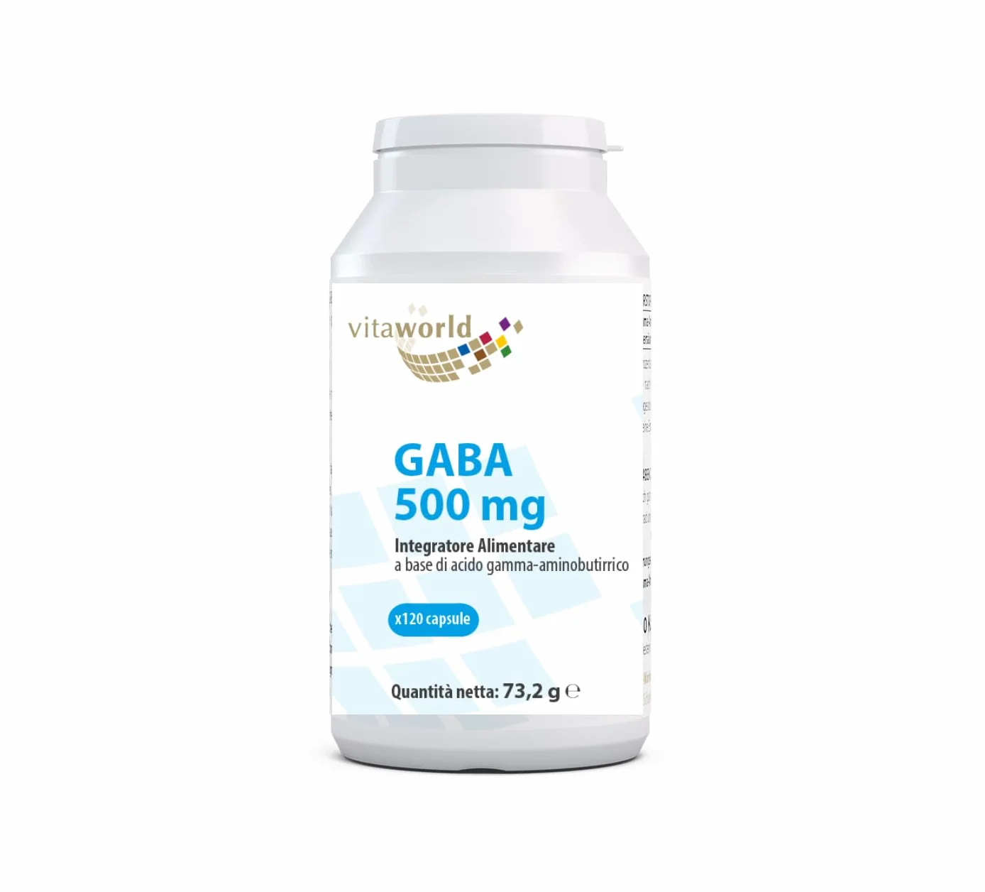 Vita World GABA 500mg 120 Capsule Acido Gamma-aminobutirrico Vegano