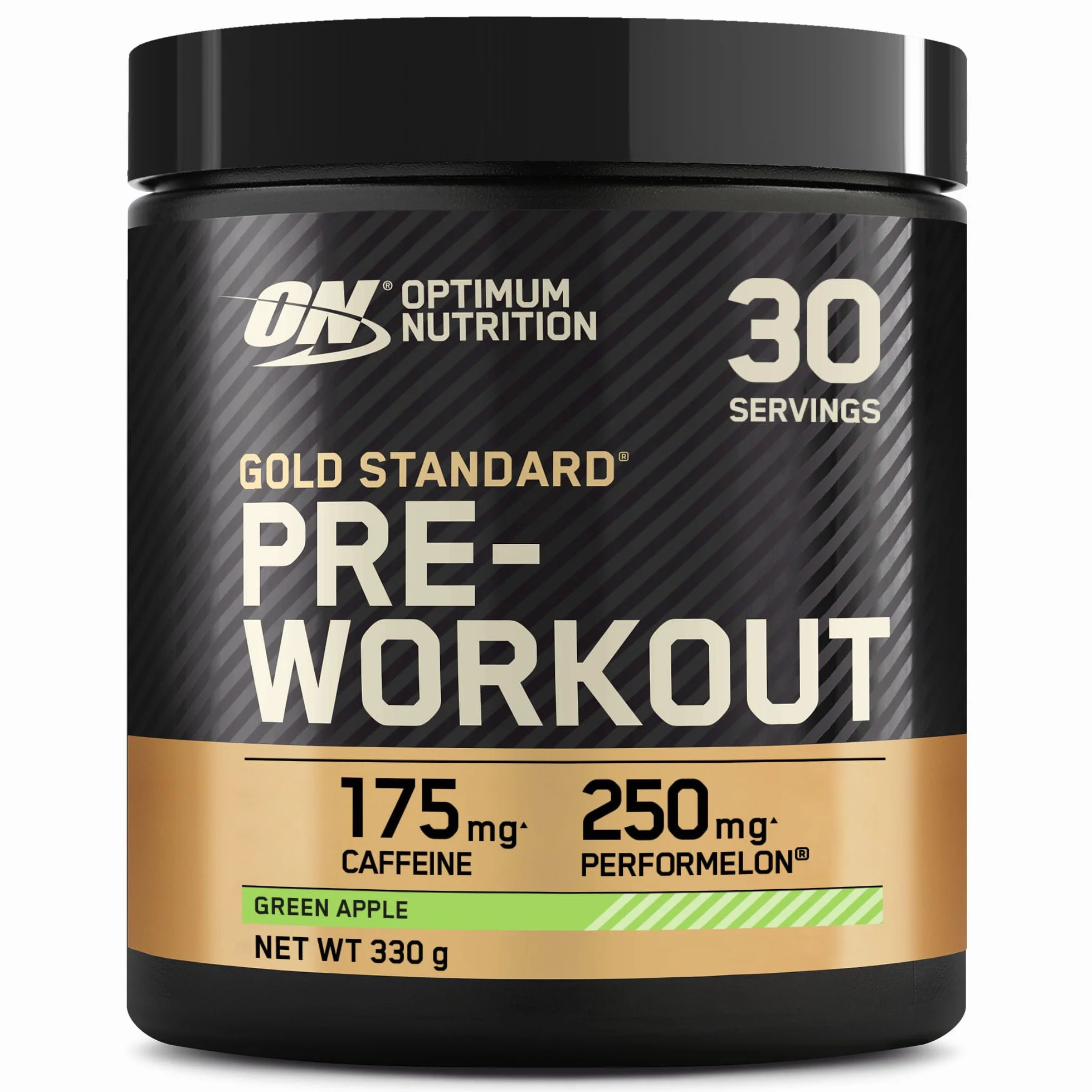 Optimum Nutrition Gold Standard Pre-Workout in Polvere, Gusto Mela Verde, 330g, 30 Porzioni