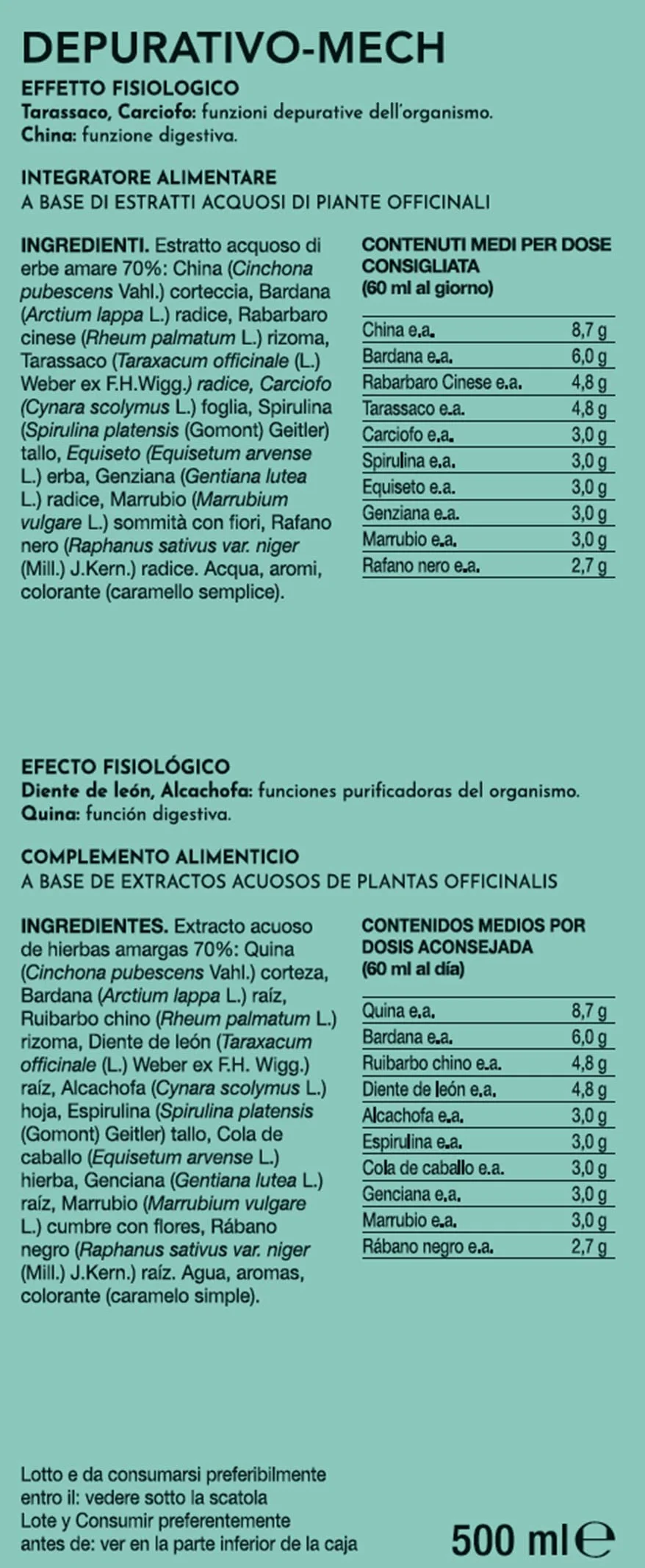 Decottopia Depurativo Mech Gianluca Mech, Liquido, 500 ml