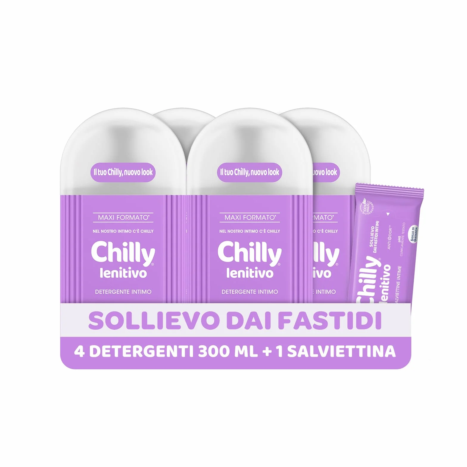 Chilly Detergente Intimo Lenitivo pH 5 4x300 ml