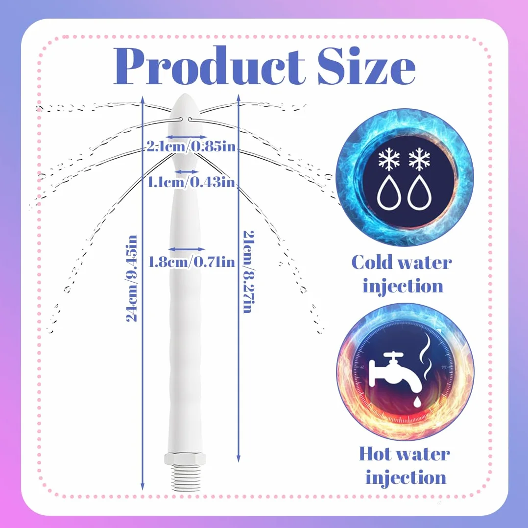 1 Pezzo Pulitore Vaginale Con 8 Fori,Silicone Doccetta Anale,Doccino Anale,Per la Pulizia Anale Colonic Sistema,Per Coppie Gay, Uomini e Donne(Bianco)