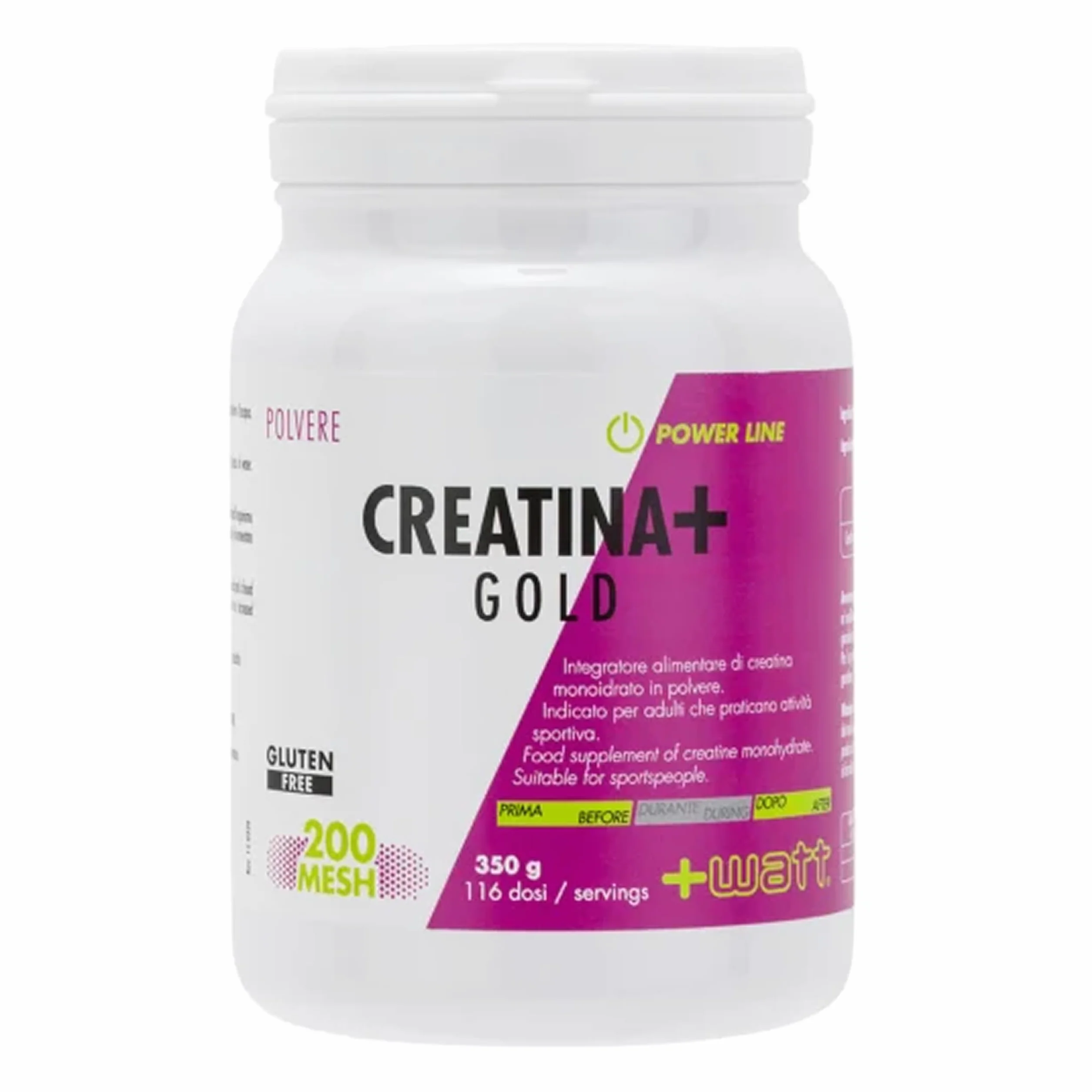 Creatina+ Gold - Integratore Alimentare di Creatina Monoidrato - Incrementa le Prestazioni Durante lo Sforzo - Gluten Free -in Polvere, Formato: 350g