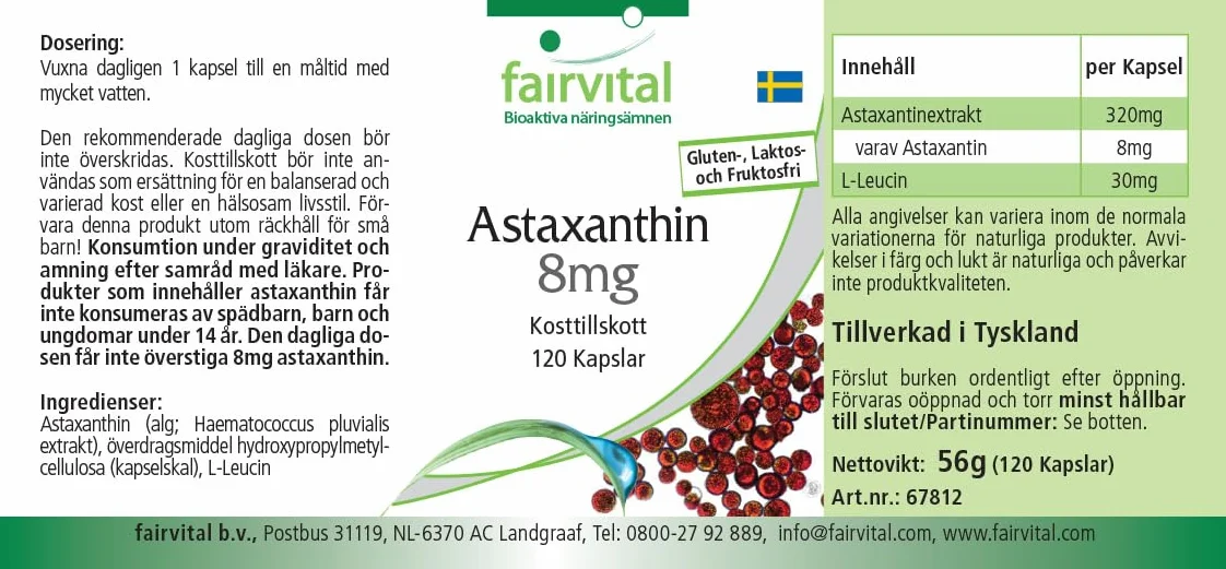Astaxantina 45mg 120 capsule AstaPure® beadlets - alte dosi 2 mesi