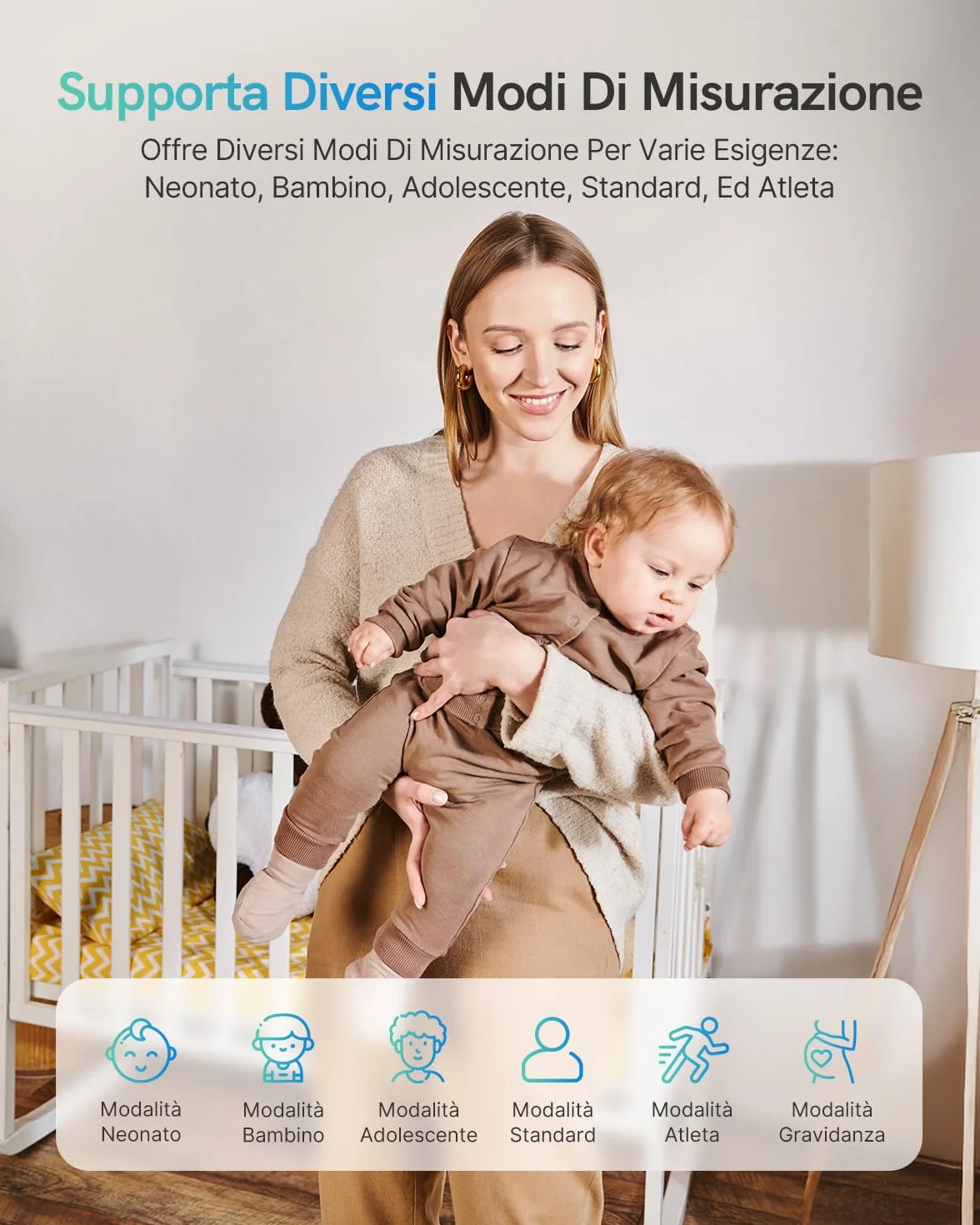 Bilancia Pesapersone Digitale Intelligente con Display VA, 22 Dati Corporei, Max. 180kg, Compatibile iOS & Android