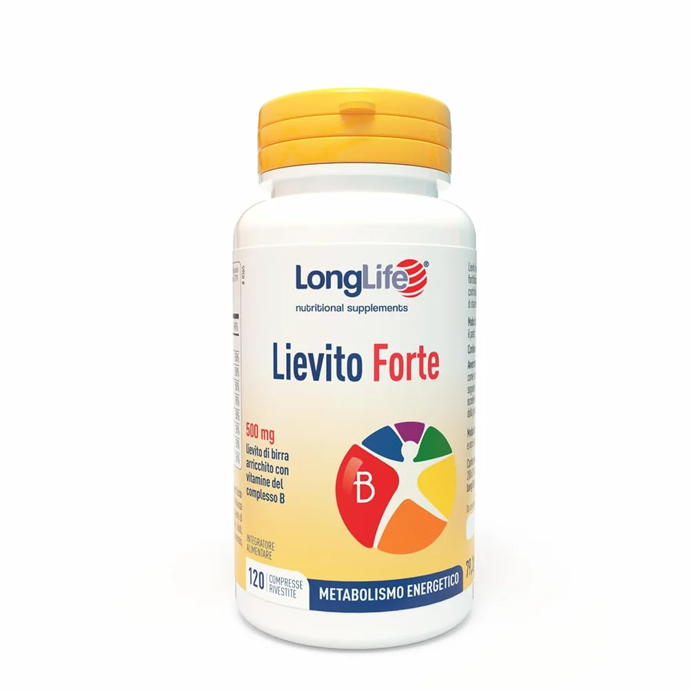 LongLife Lievito Forte Integratore di Lievito di Birra con Vitamine B 120 Compresse Vegano