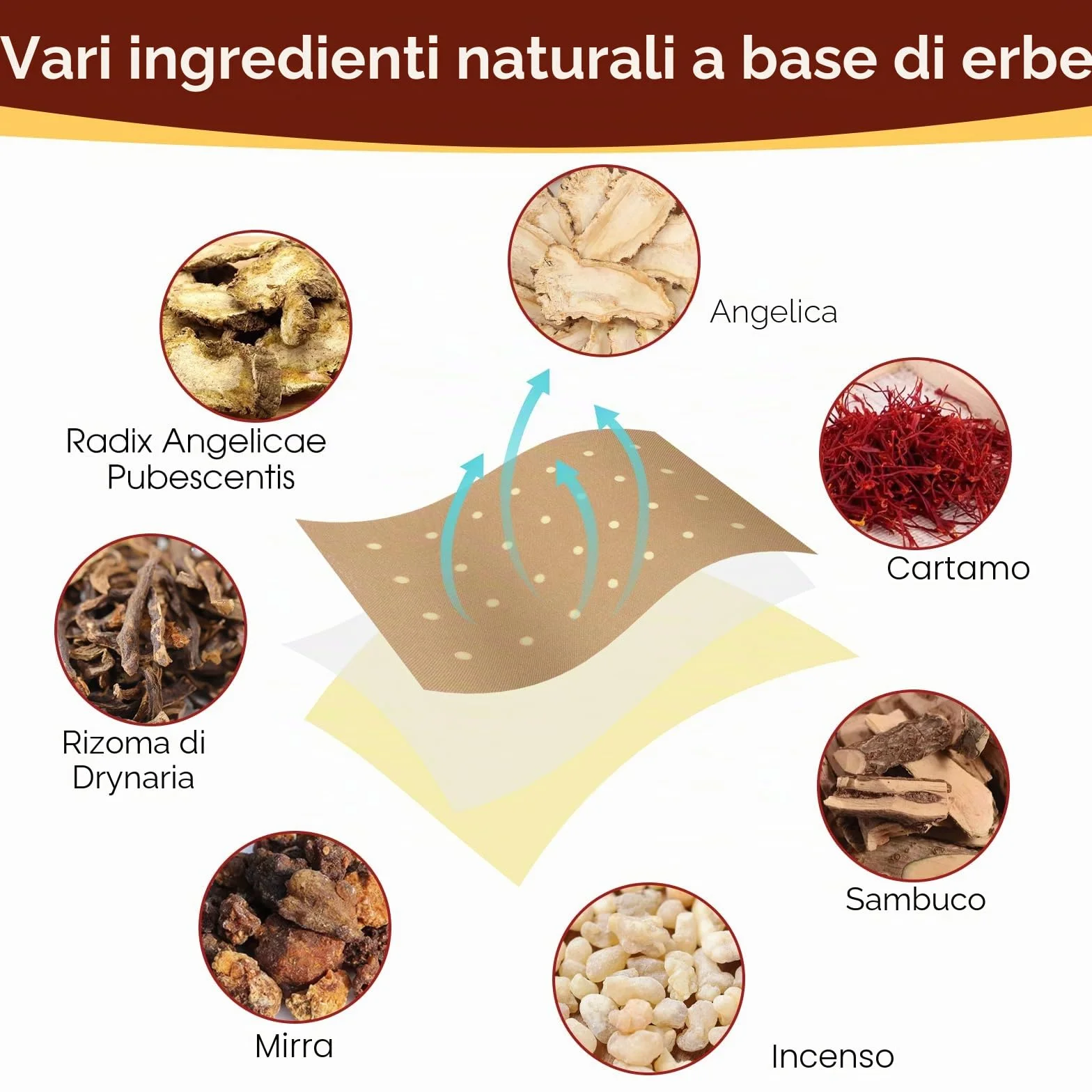 MQUPIN Cerotti Ginocchio Impacchi di calore naturale a base di erbe per alleviare il dolore alla schiena 12 ore