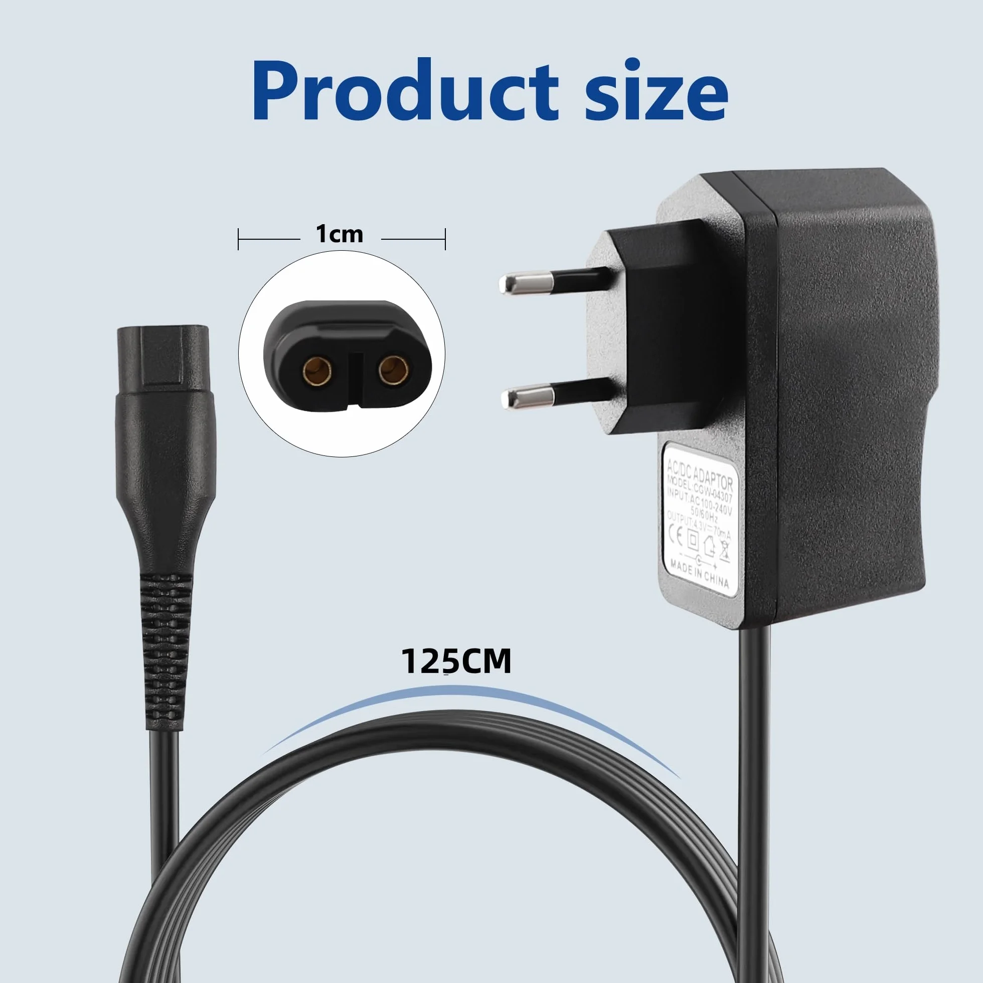 Xahpower Caricatore per Philips Oneblade QP2520, 4.3V Alimentatore per BT3206 MG3740 MG3730 MG3710 MG5720 MG5730 QP2620 Modello A00390