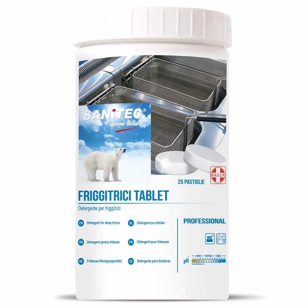 TABLET PASTIGLIE EFFERVESCENTI PULIZIA FRIGGITRICI PROFESSIONALE