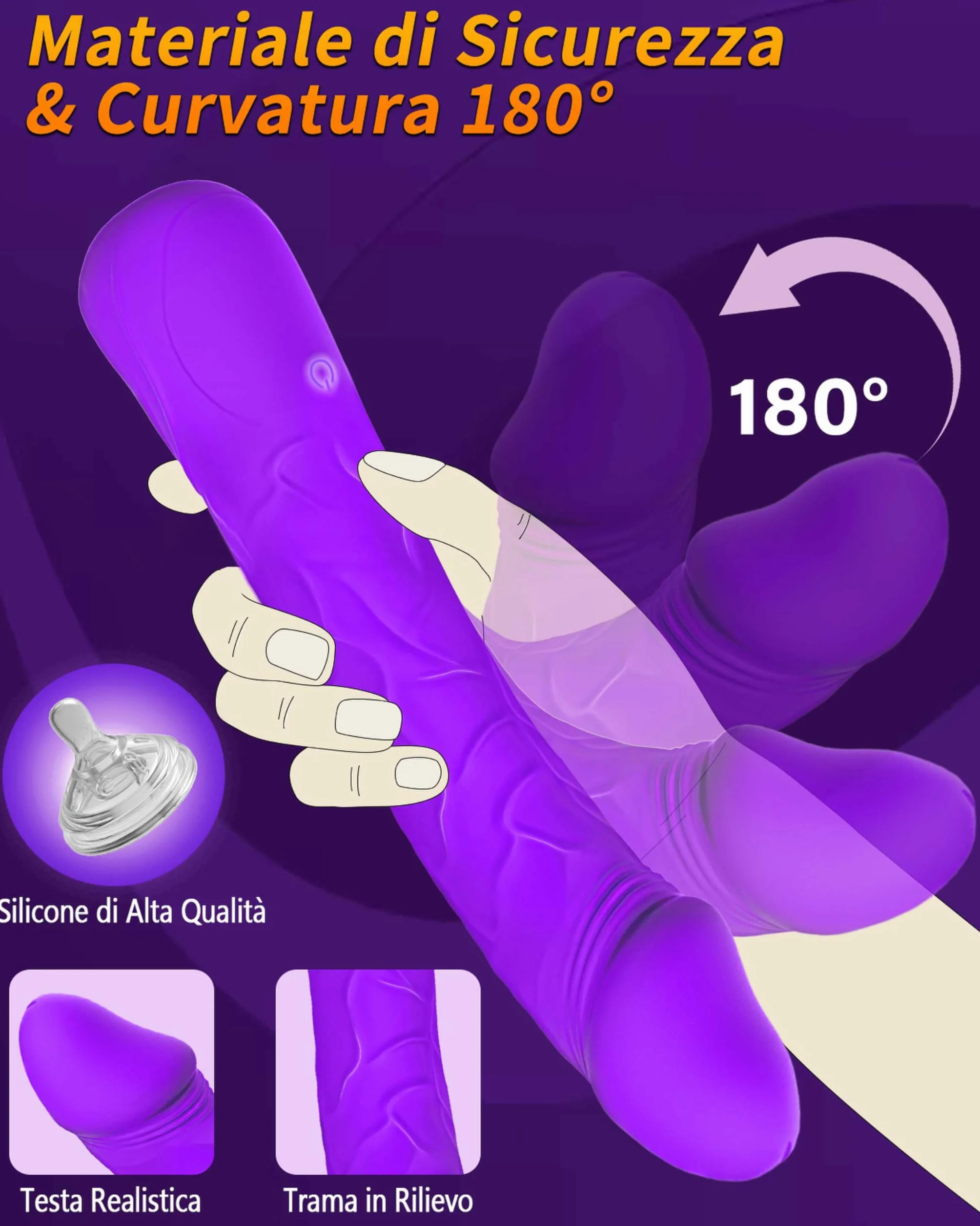 Coyoho Vibratoreper Donna Punto G Squirting Sex Toys Realistico Dildo Clidoride Uomo 10 Modalità Sexyshop Oggetti (viola)