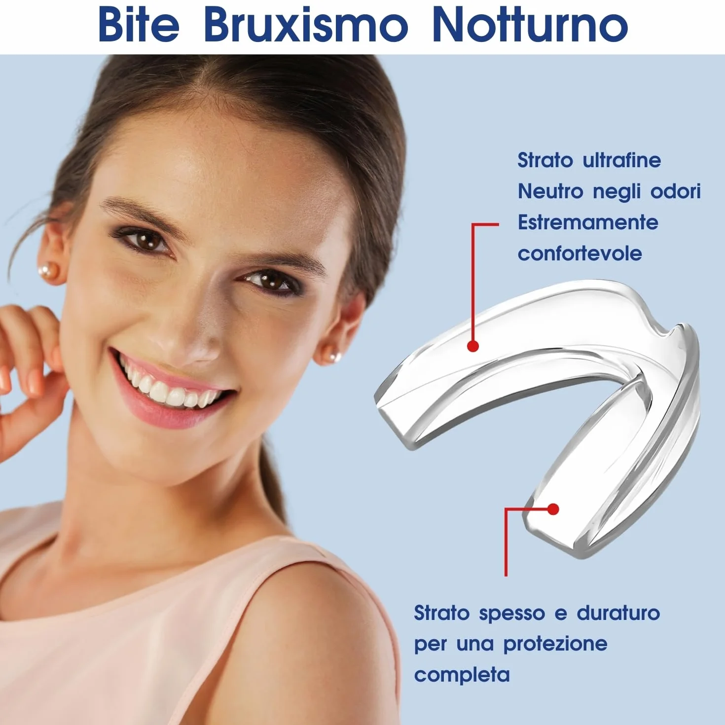 Bite Bruxismo Notturno Anti-Bruxismo Protettori Buccali 4PCS con Scatola di Stoccaggio