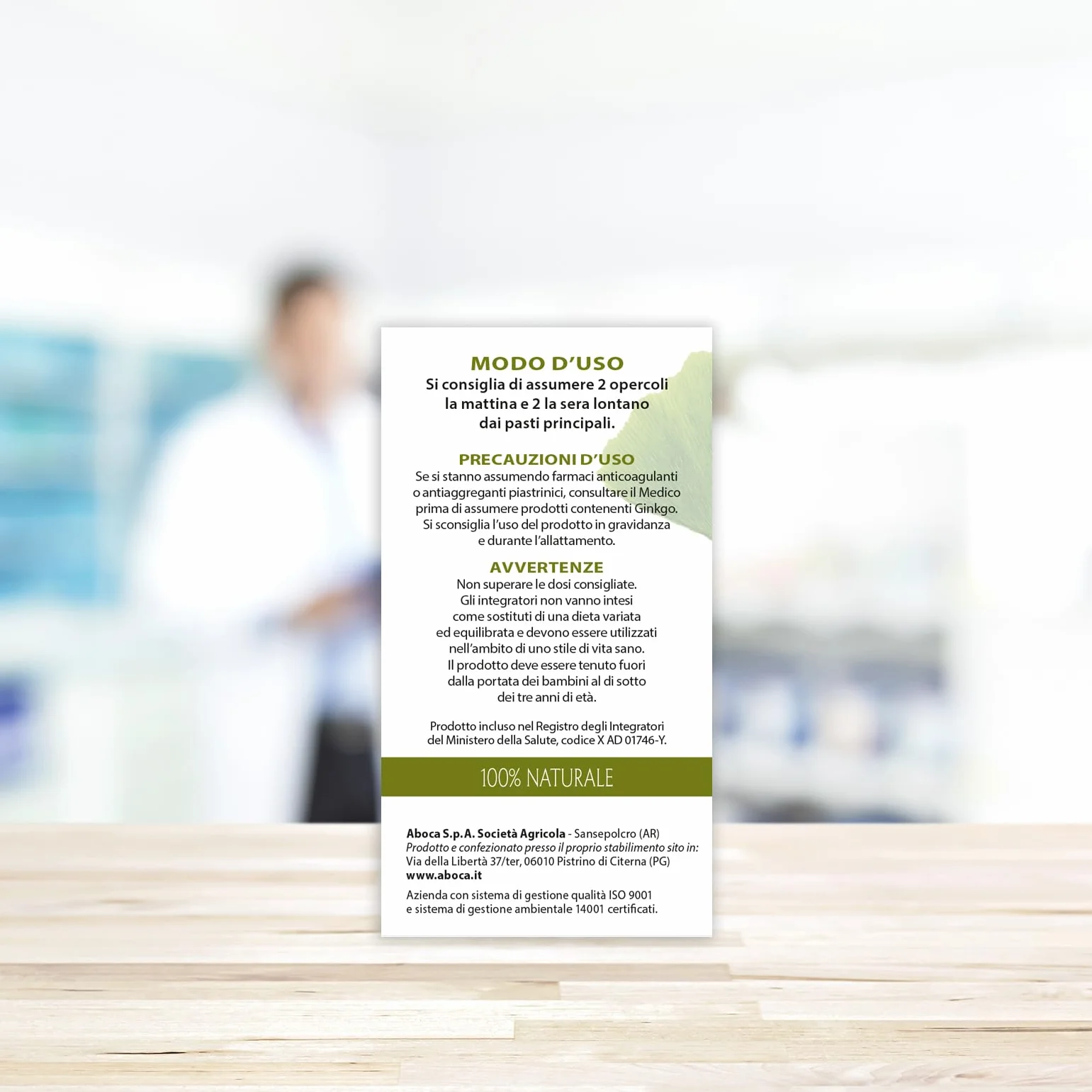Aboca Ginkgo Concentrato Totale 50 Opercoli - Integratore Alimentare per la Fisiologica Funzionalità del Microcircolo e le Funzioni Cognitive