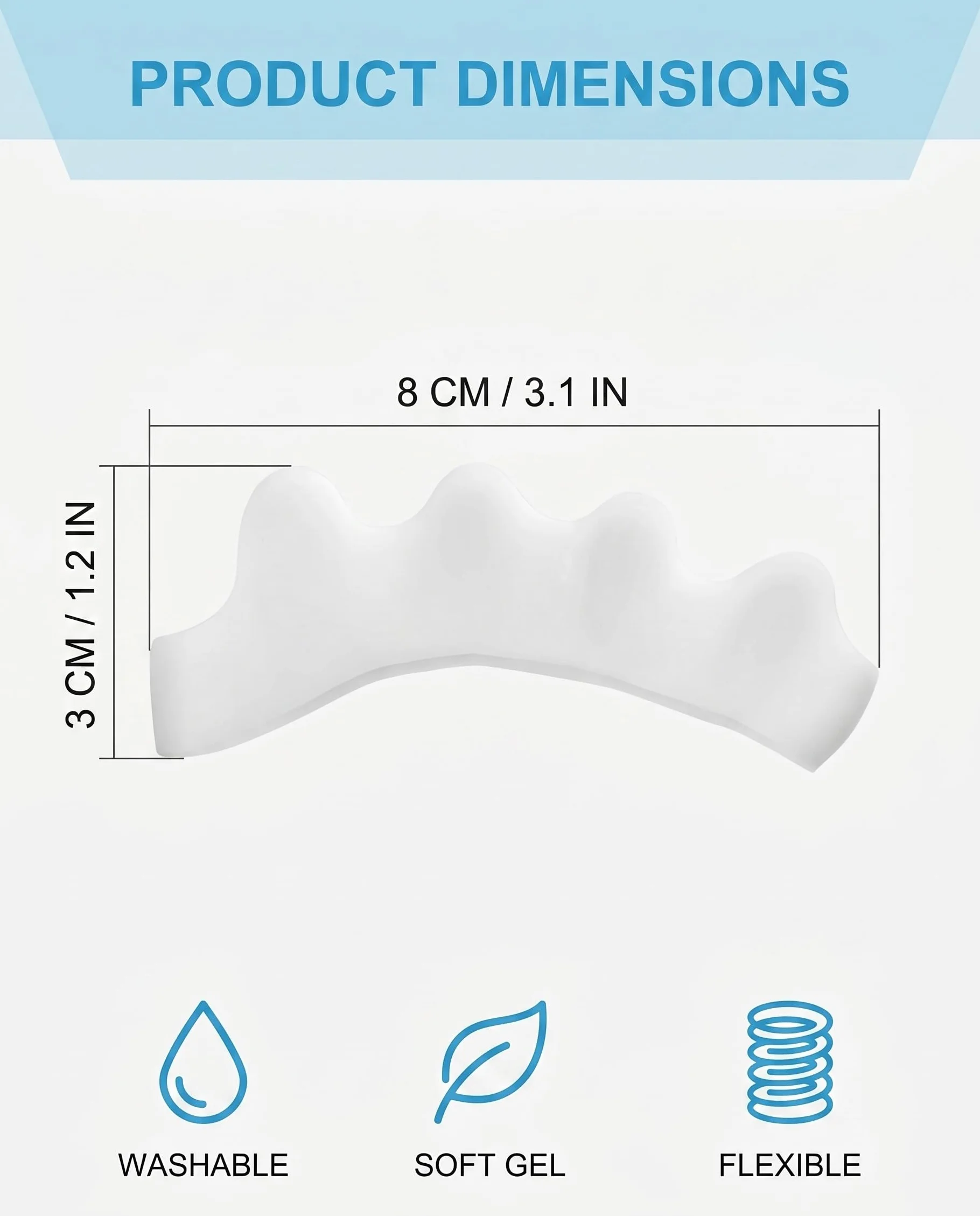 Separatore Dita Piede 4 Pezzi Distanziatori in Silicone per Alluce Valgo, Dita a Martello e Borsiti