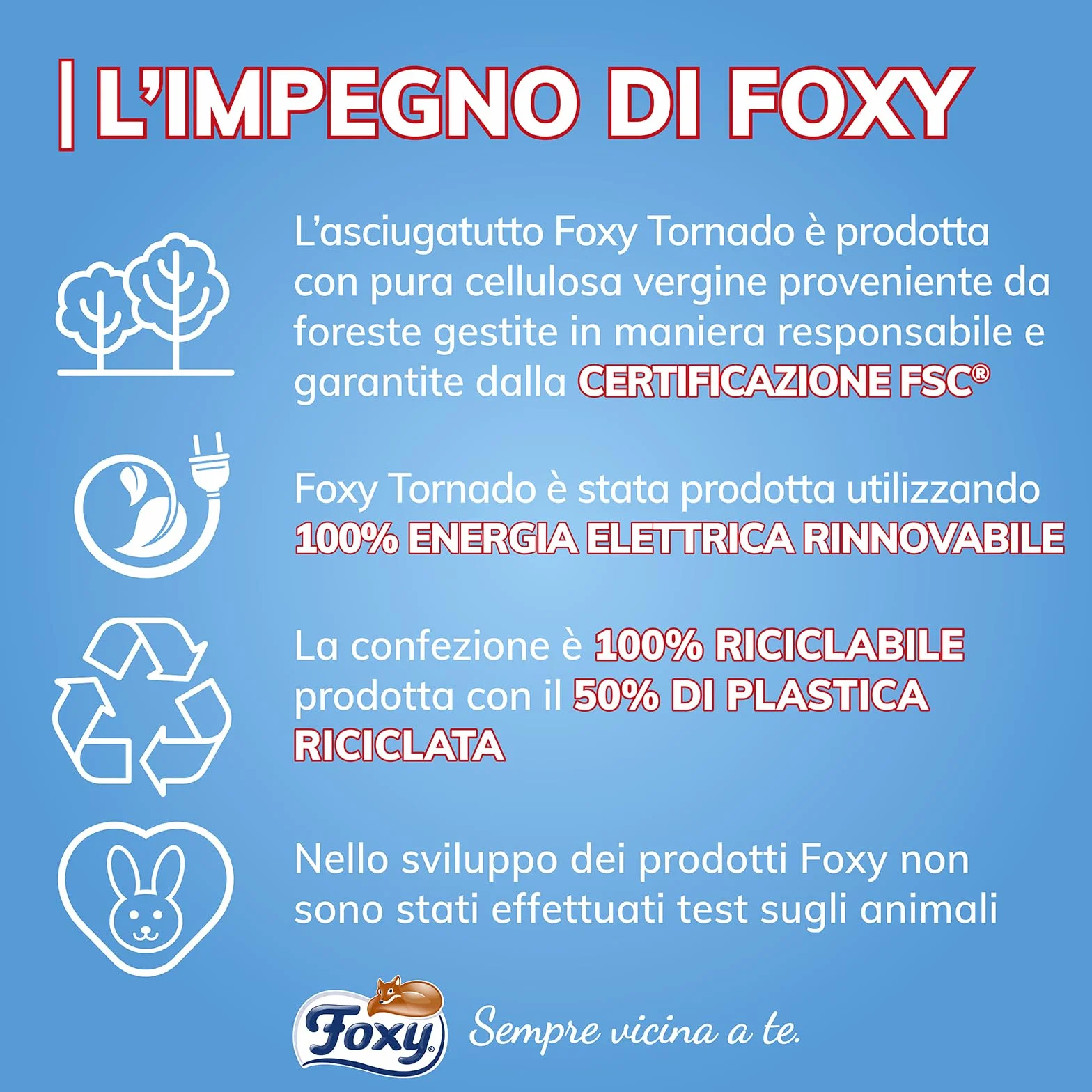 Asciugatutto universale 8 pz 250 strappi per rotolo a 3 veli Carta 100% certificata FSC Confezione 100% riciclabile