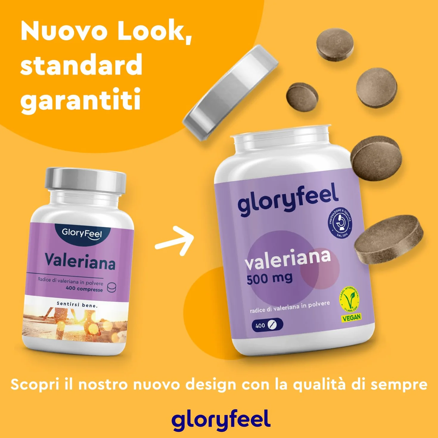 Valeriana Forte 500 mg Radice di Valeriana Pura 400 Compresse Integratore per Dormire e Rilassamento