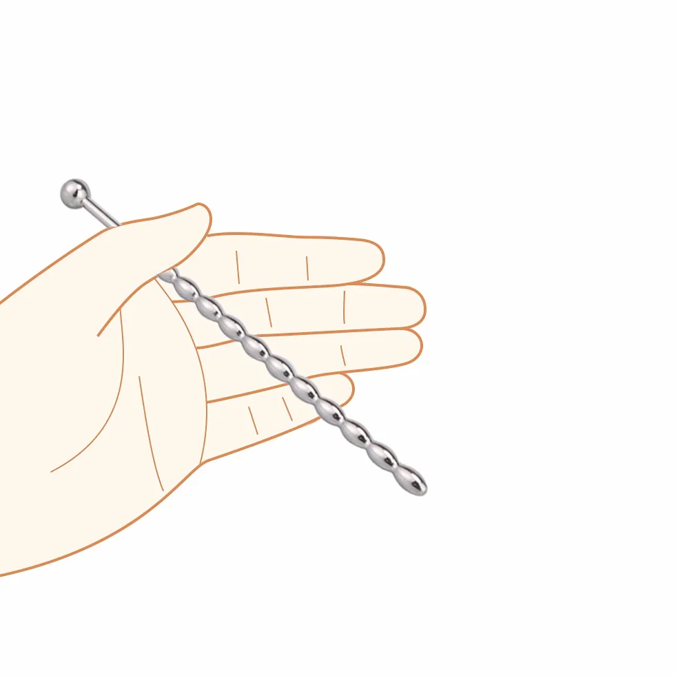 Roluck Plug uretrale in acciaio inox, perle per prostata, stimolare il pene dilatatore per uomini, masturbazione per principianti e professionisti (155 mm)