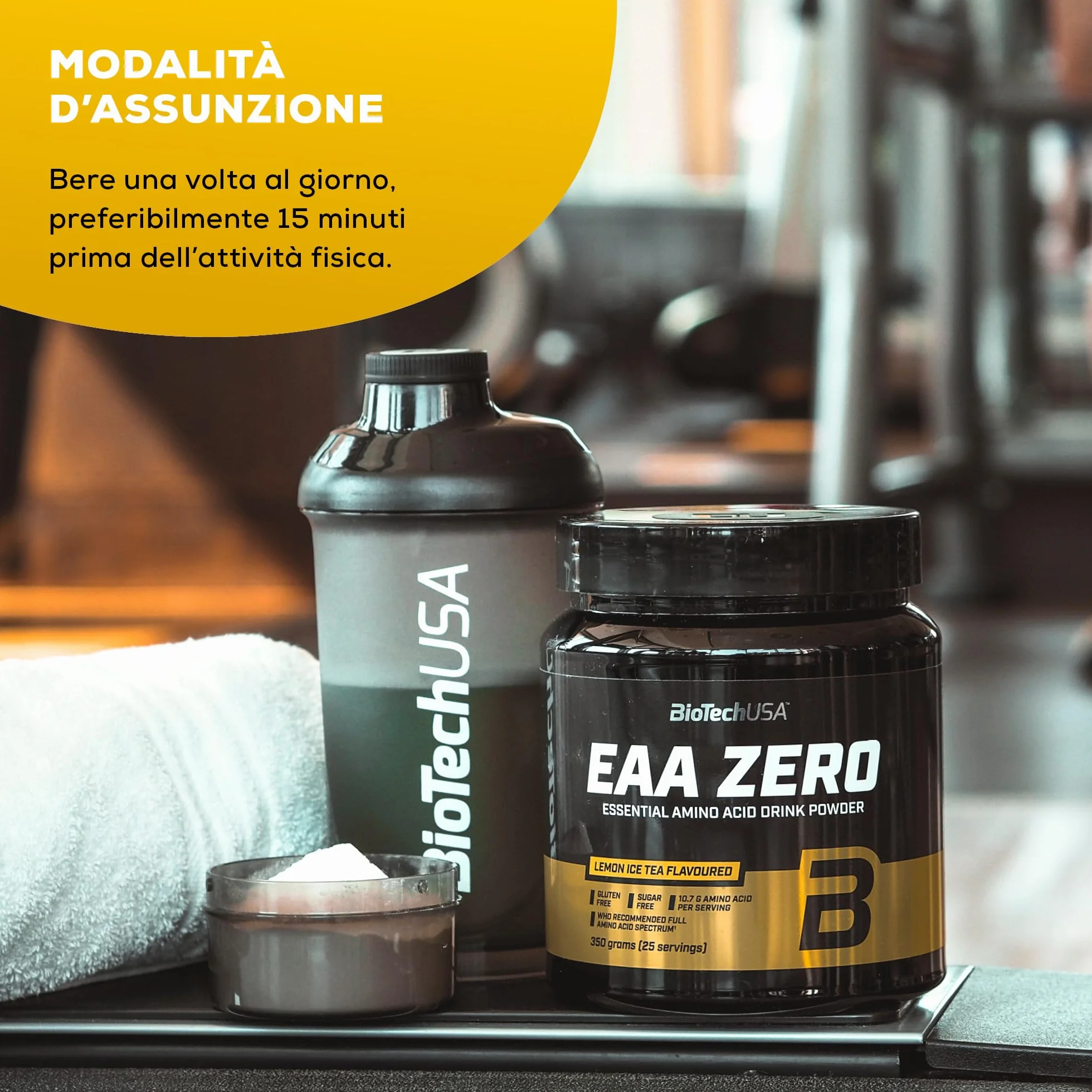 BioTechUSA EAA Zero - Potenza degli Aminoacidi Essenziali | 7160mg EAA/servizio | Rapporto raccomandato dall'OMS | Senza zucchero, senza glutine, 350 g, Tè Alla Pesca