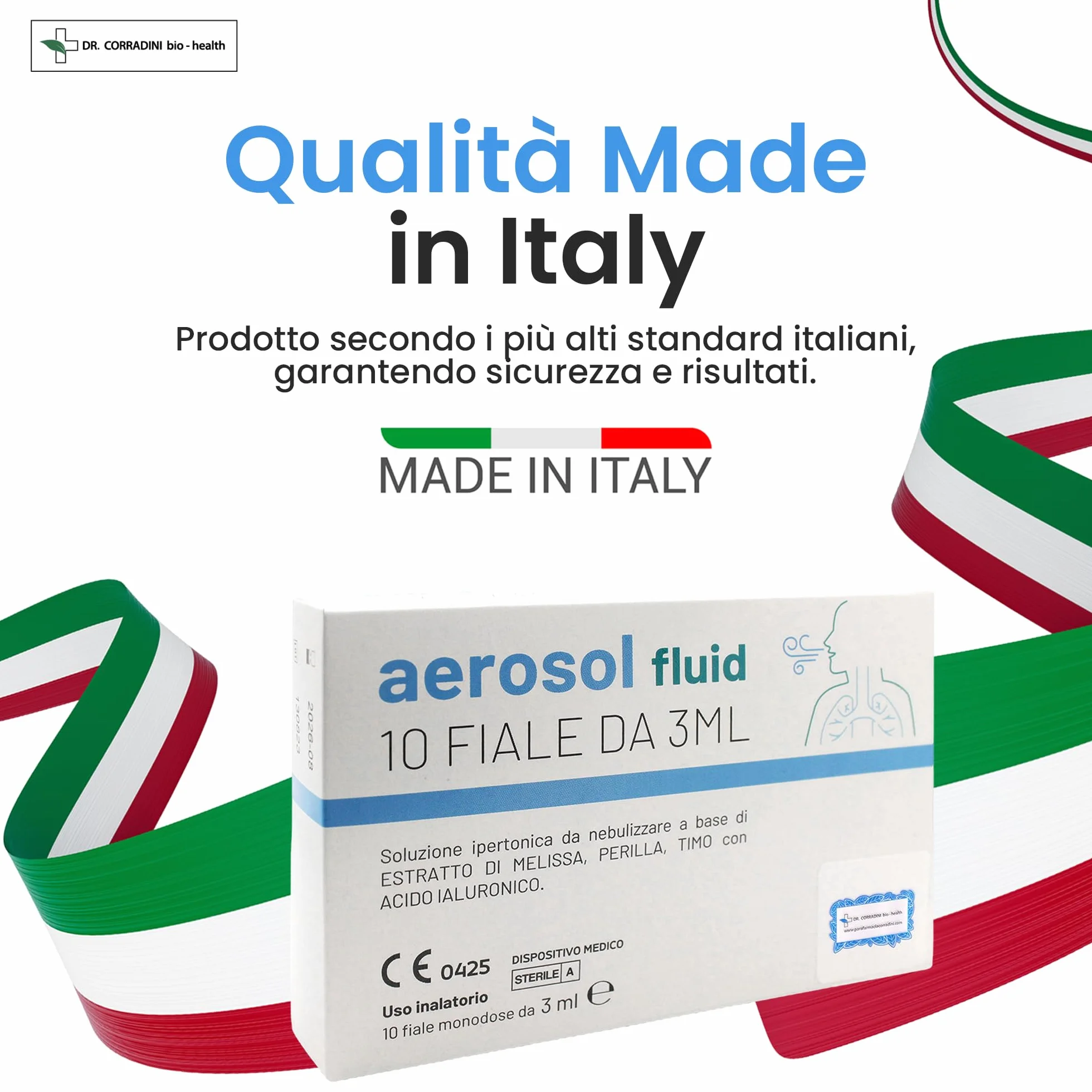 Dr. Corradini Soluzione Fisiologica Aerosol Lavaggio Nasale Acido Ialuronico Melissa Perilla Timo 10 Fiale